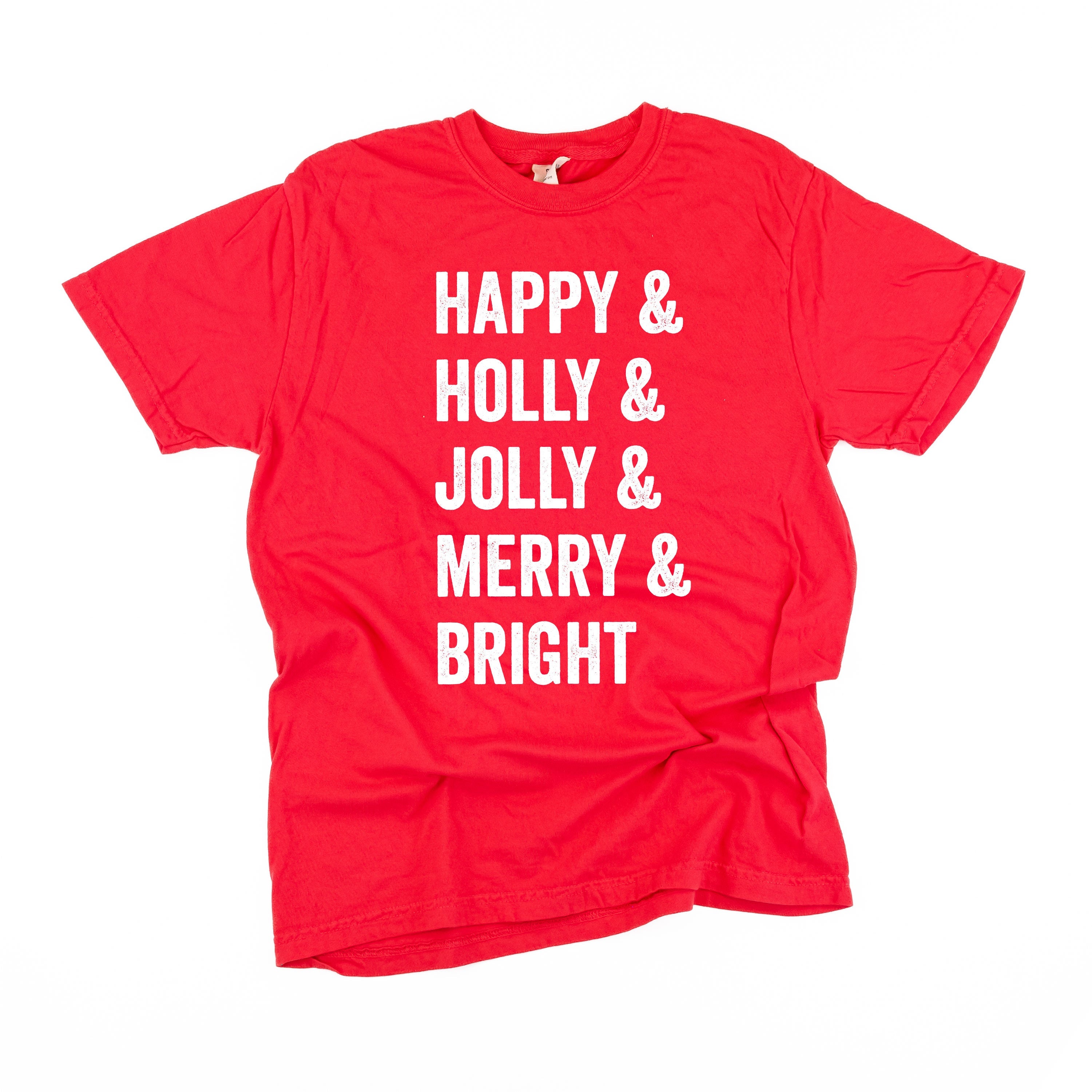 Happy + Holly + Jolly + Merry + Bright - Comfort Colors Tee Little Mama Shirt Shop