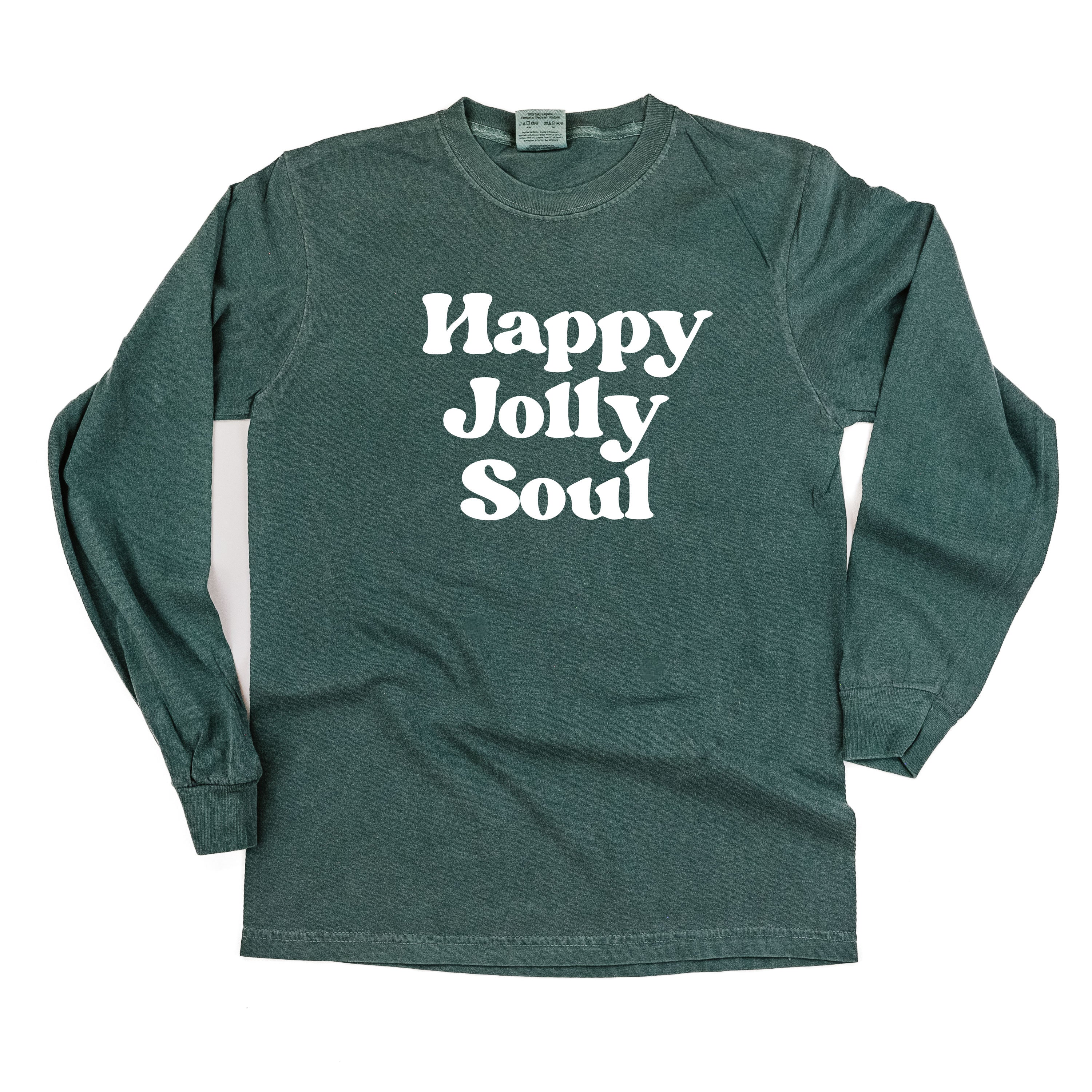 Happy Jolly Soul - LONG SLEEVE Comfort Colors Tee Little Mama Shirt Shop