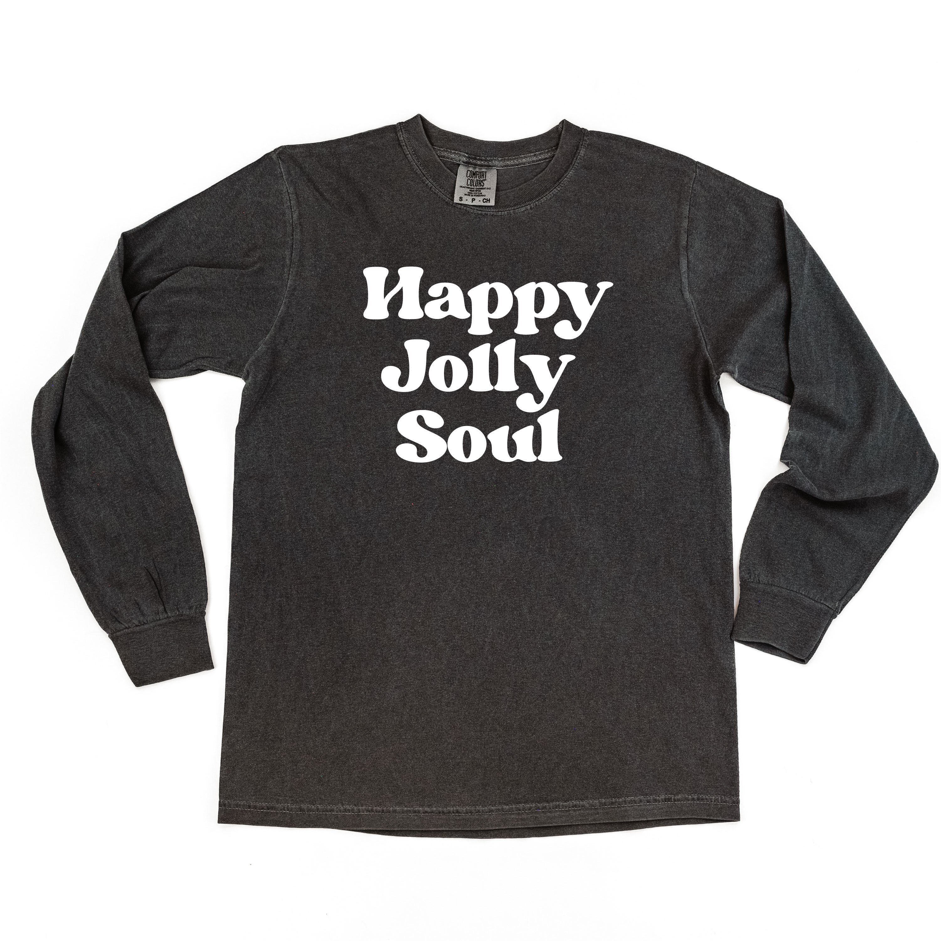 Happy Jolly Soul - LONG SLEEVE Comfort Colors Tee Little Mama Shirt Shop