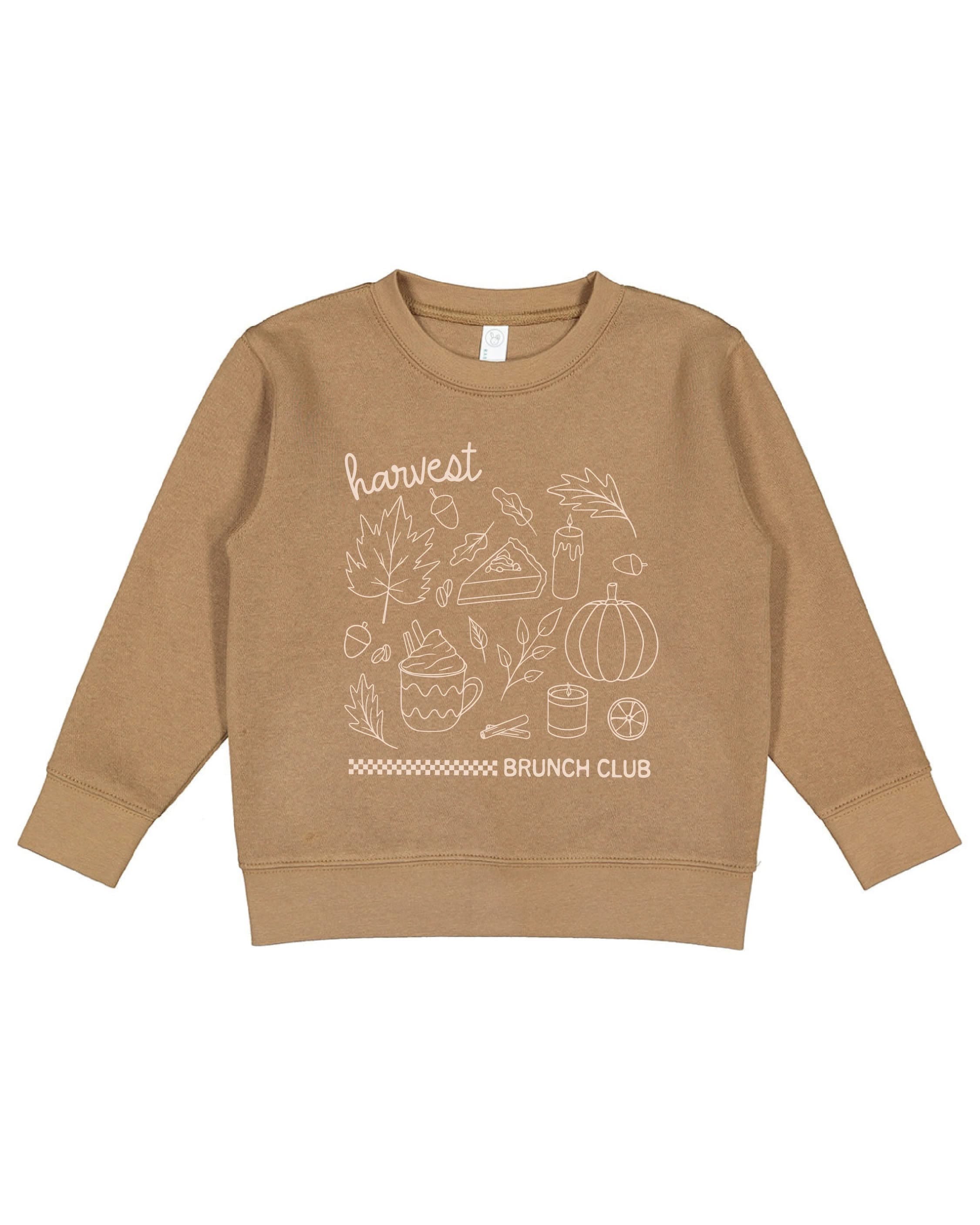Harvest Brunch Club (f&bd) - Coyote Brown Child Sweater Little Mama Shirt Shop