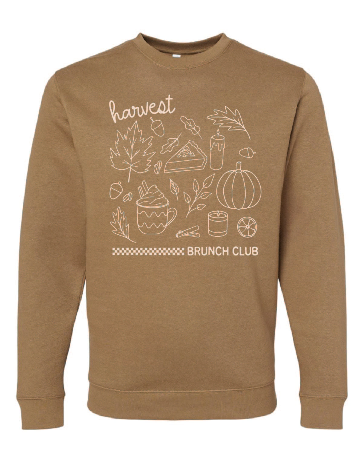 Harvest Brunch Club (f&bd) - Coyote Brown ELEVATED Fleece Little Mama Shirt Shop LLC