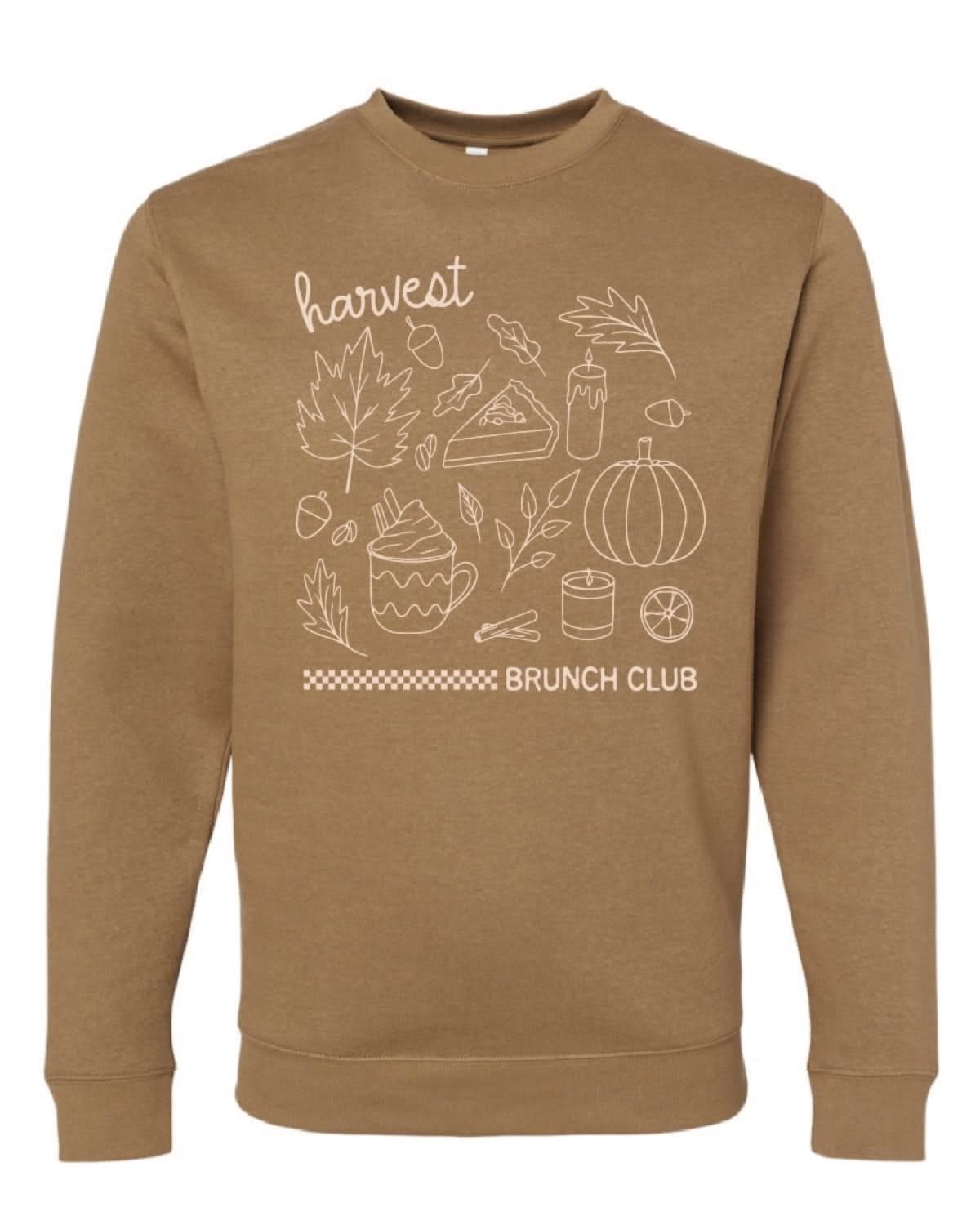 Harvest Brunch Club (f&bd) - Coyote Brown - Set of 2 ELEVATED Fleece Sweaters Little Mama Shirt Shop