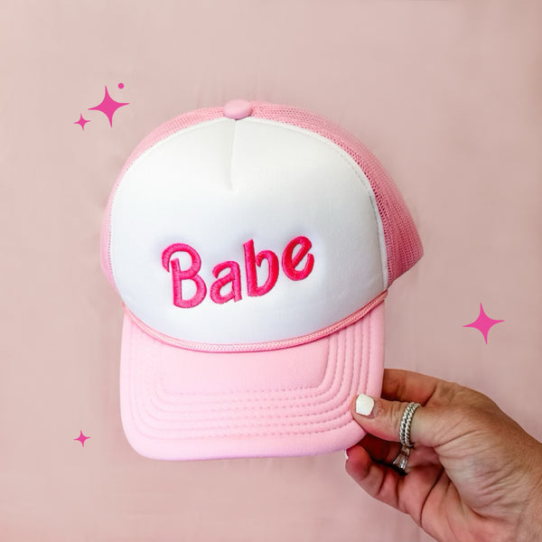 Pink/White Trucker Hat - Barbie Party - Youth Size - BABE