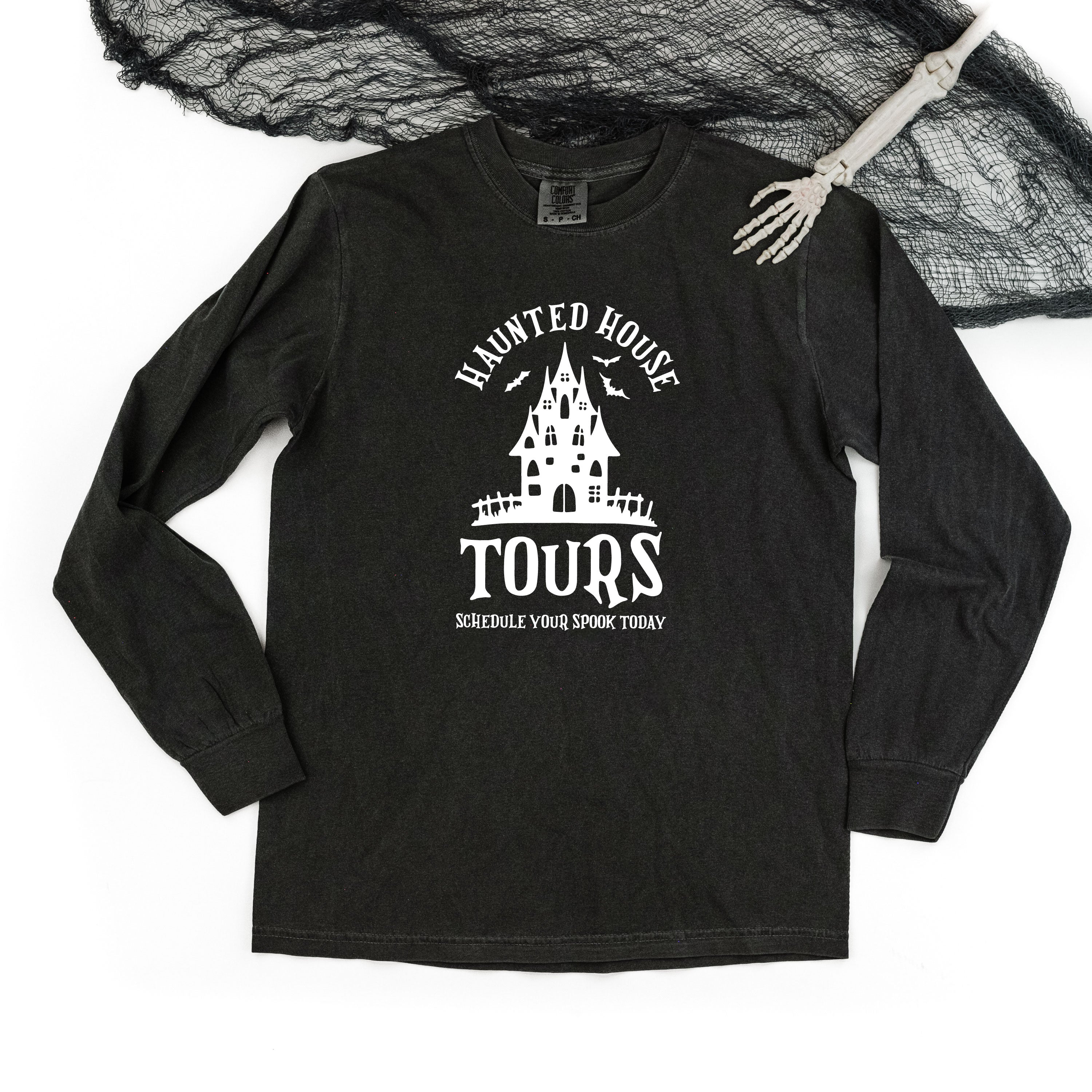 Haunted House Tours - Long Sleeve Comfort Colors Tee Little Mama Shirt Shop
