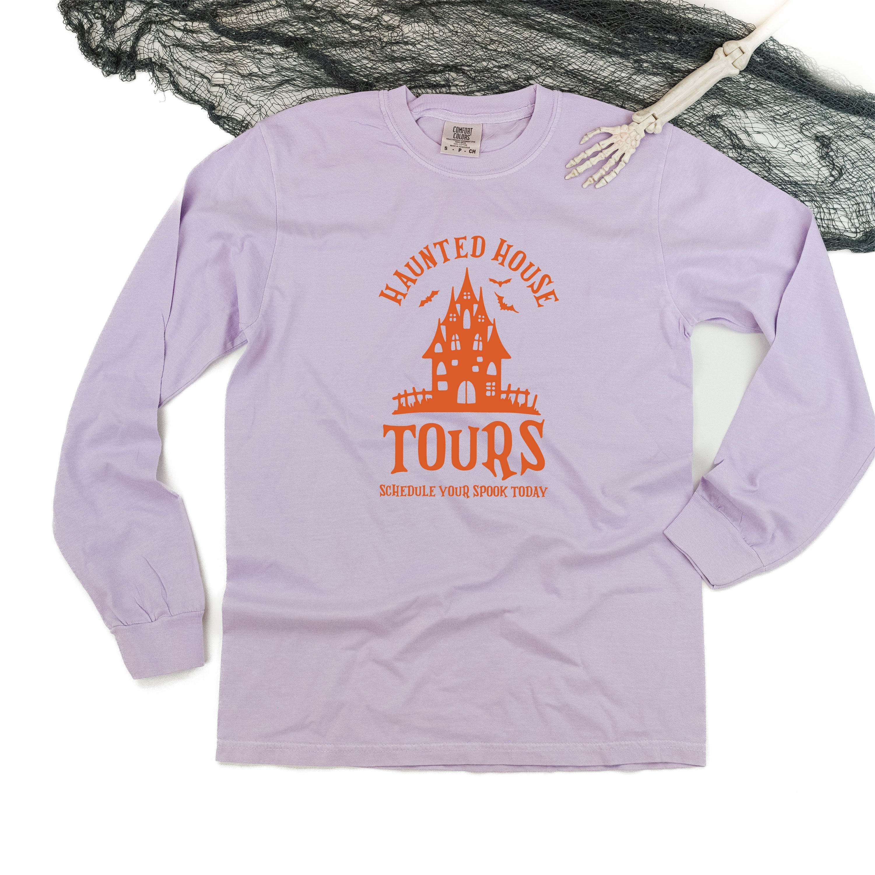 Haunted House Tours - Long Sleeve Comfort Colors Tee Little Mama Shirt Shop
