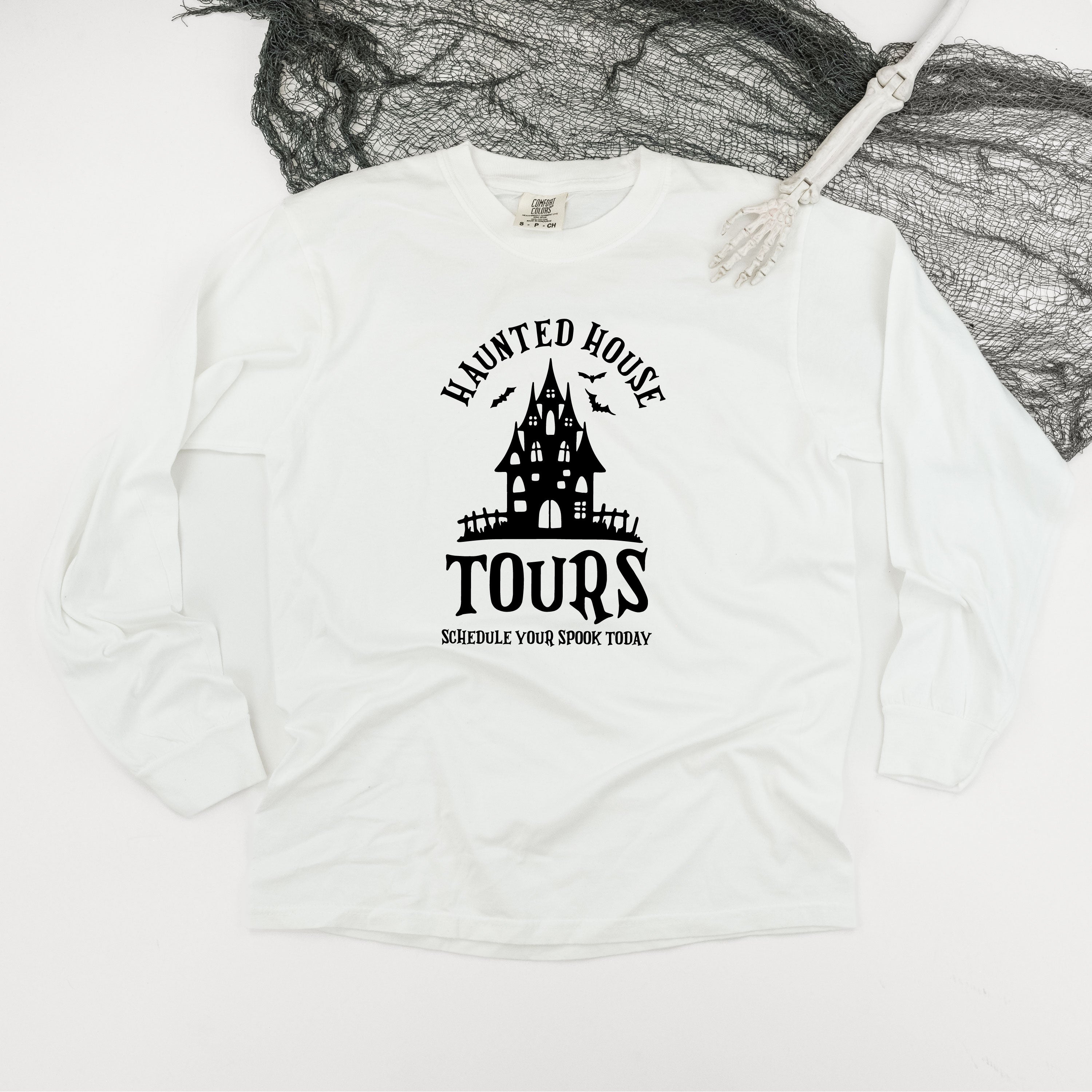 Haunted House Tours - Long Sleeve Comfort Colors Tee Little Mama Shirt Shop