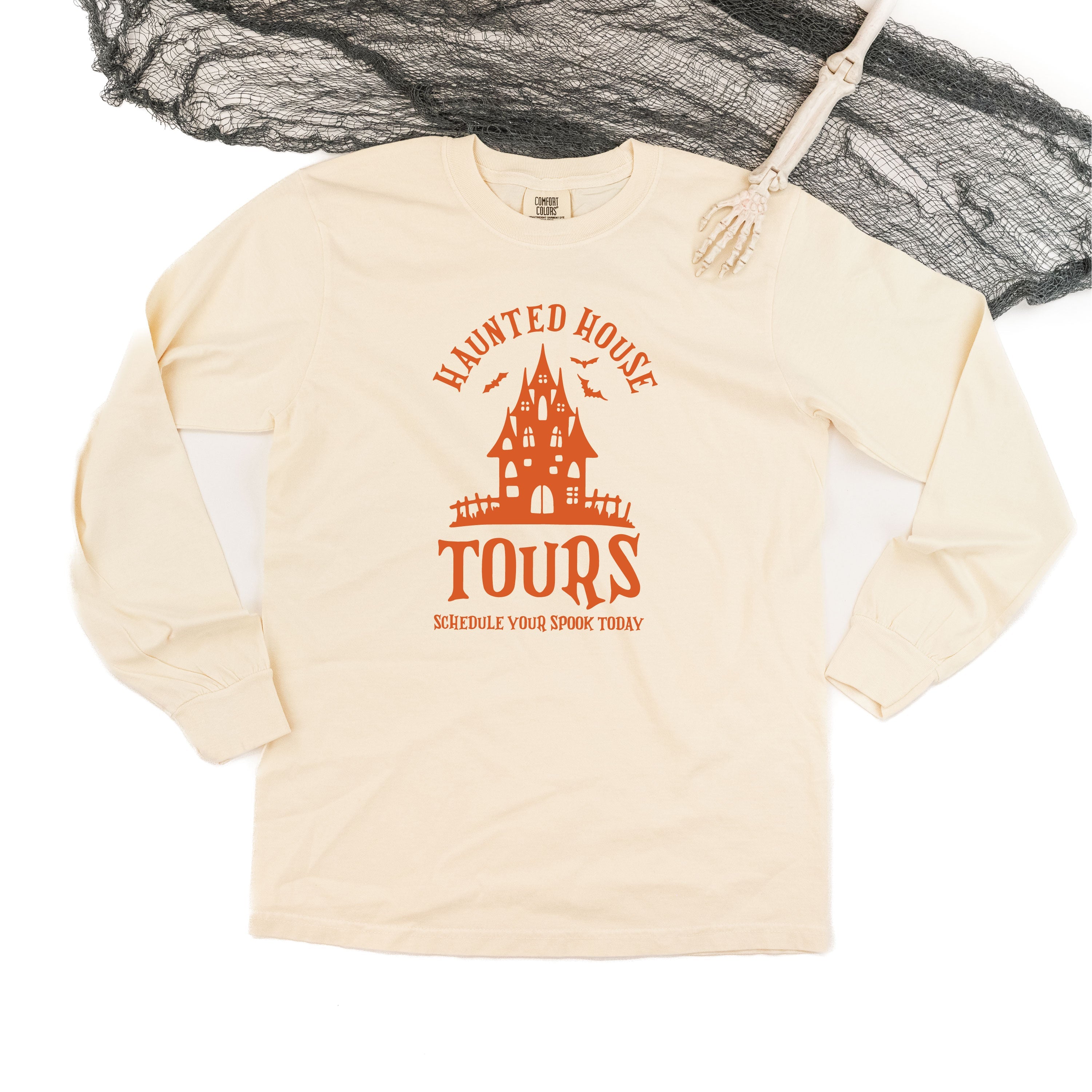 Haunted House Tours - Long Sleeve Comfort Colors Tee Little Mama Shirt Shop