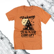 Haunted Library - Unisex Tee Little Mama Shirt Shop