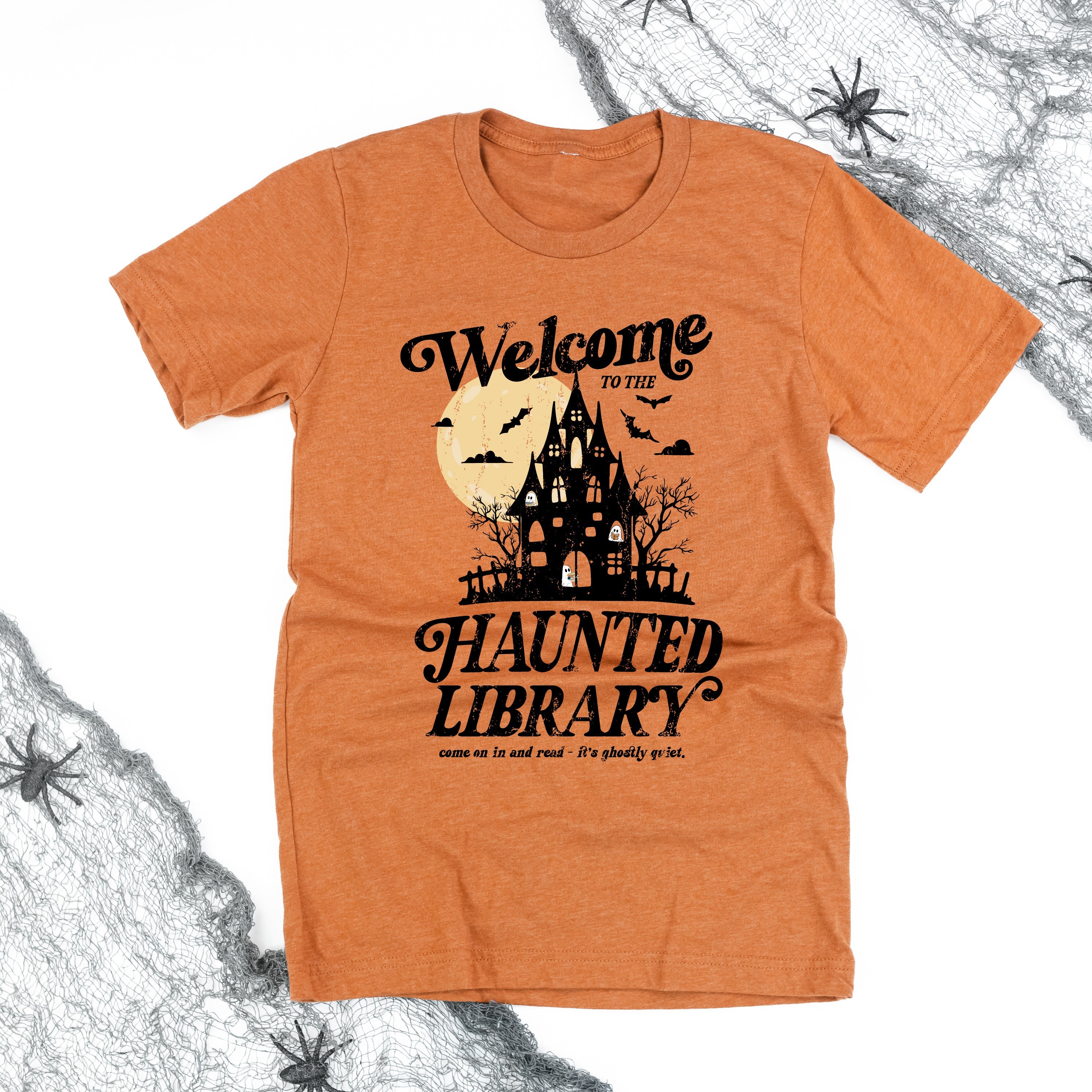 Haunted Library - Unisex Tee Little Mama Shirt Shop