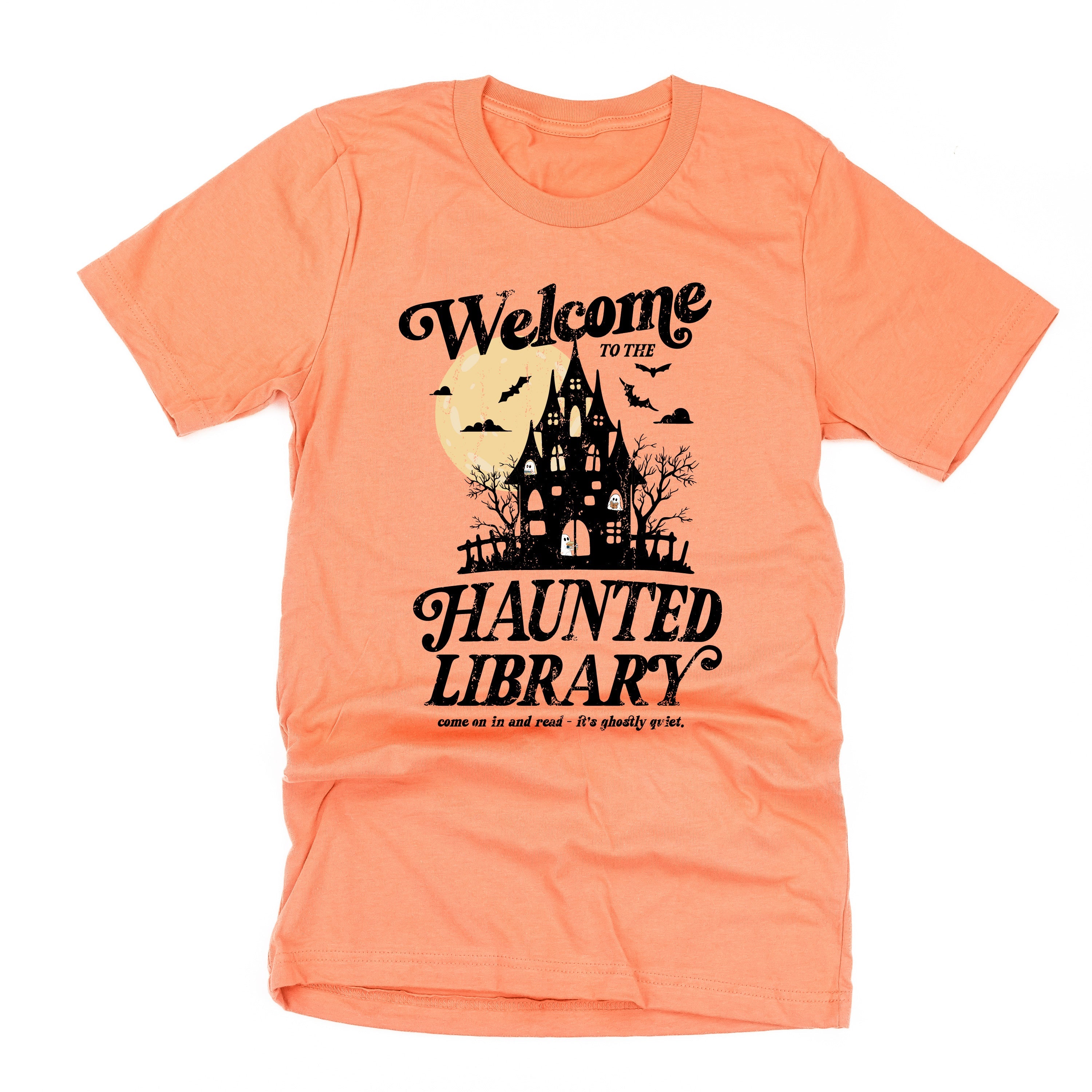 Haunted Library - Unisex Tee Little Mama Shirt Shop