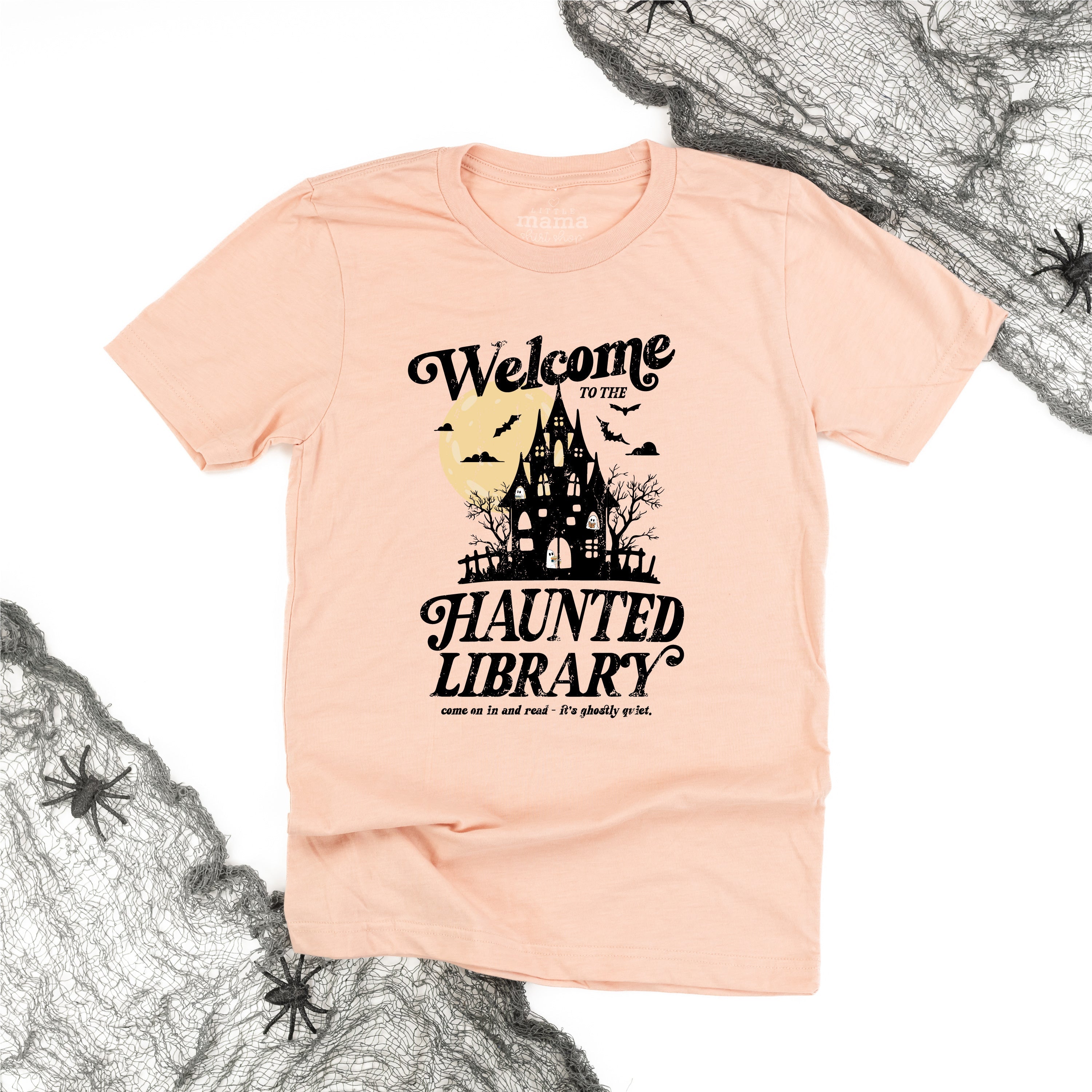 Haunted Library - Unisex Tee Little Mama Shirt Shop