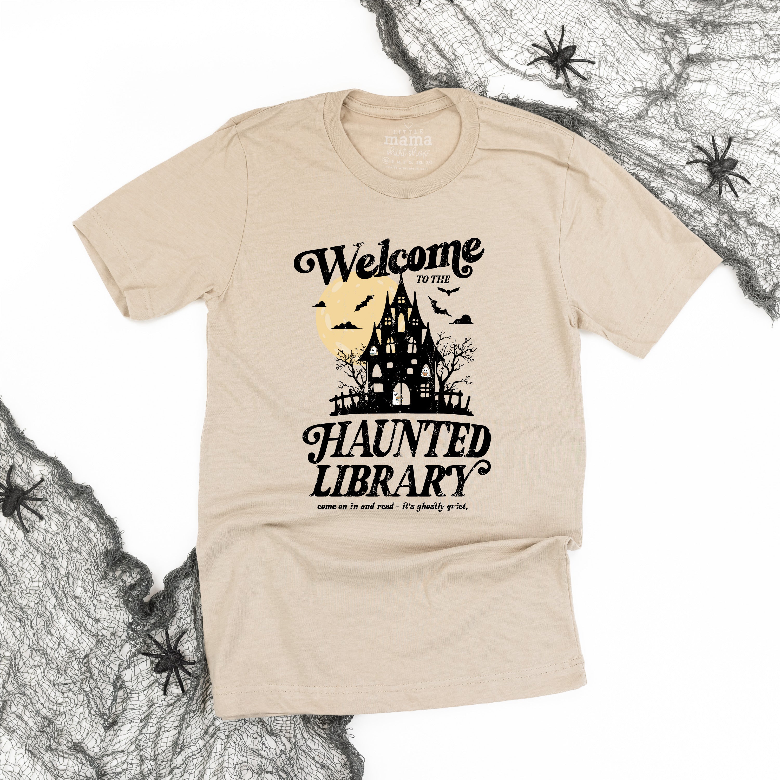 Haunted Library - Unisex Tee Little Mama Shirt Shop