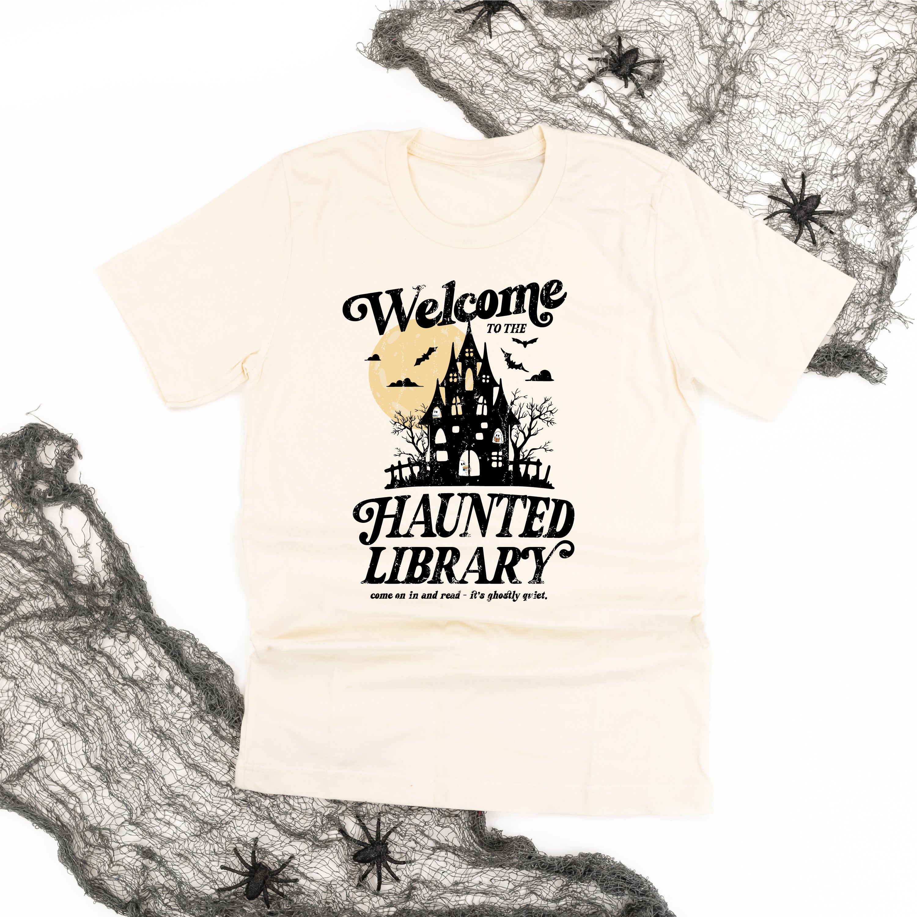 Haunted Library - Unisex Tee Little Mama Shirt Shop