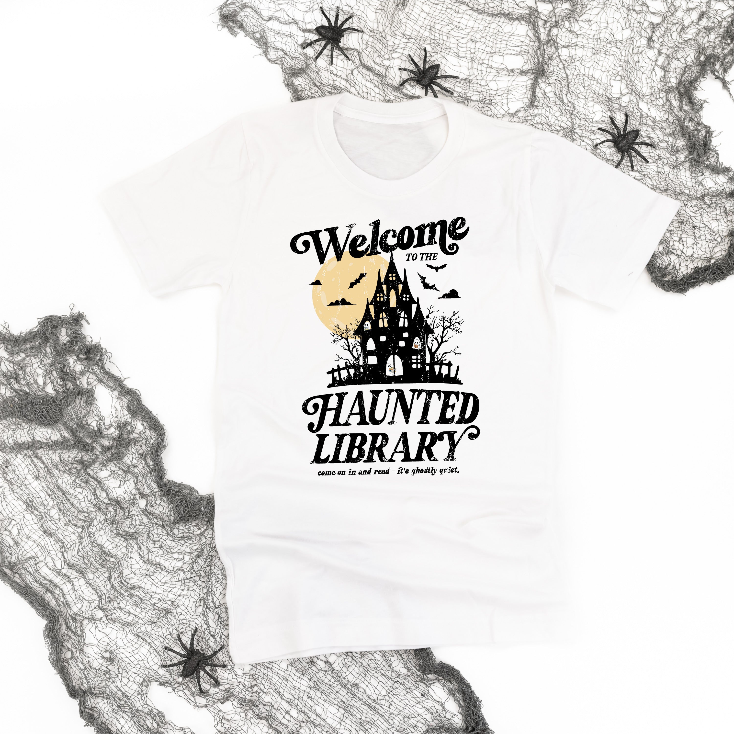 Haunted Library - Unisex Tee Little Mama Shirt Shop
