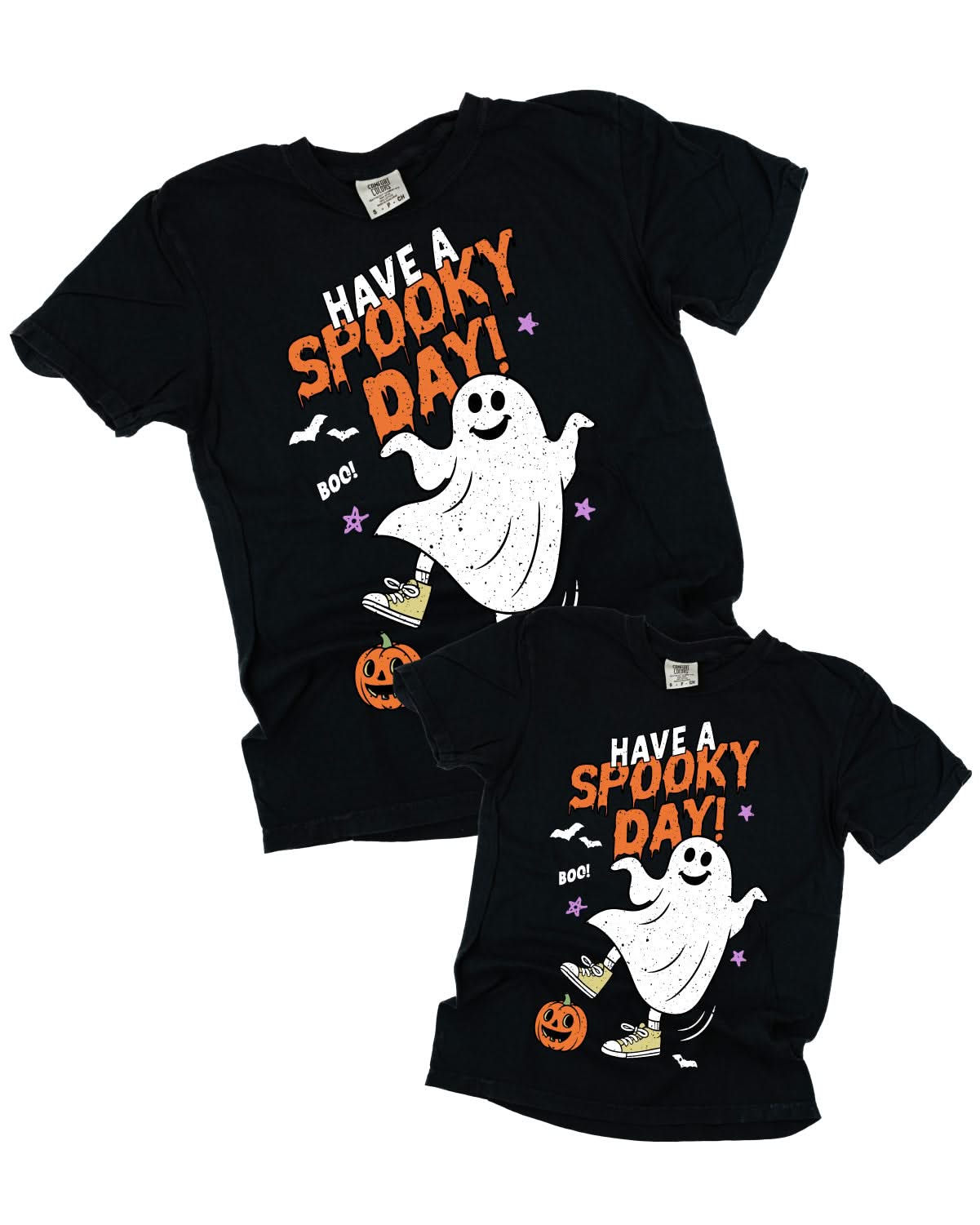 Have a Spooky Day - Set of 2 Matching Pepper Comfort Colors Tees Little Mama Shirt Shop