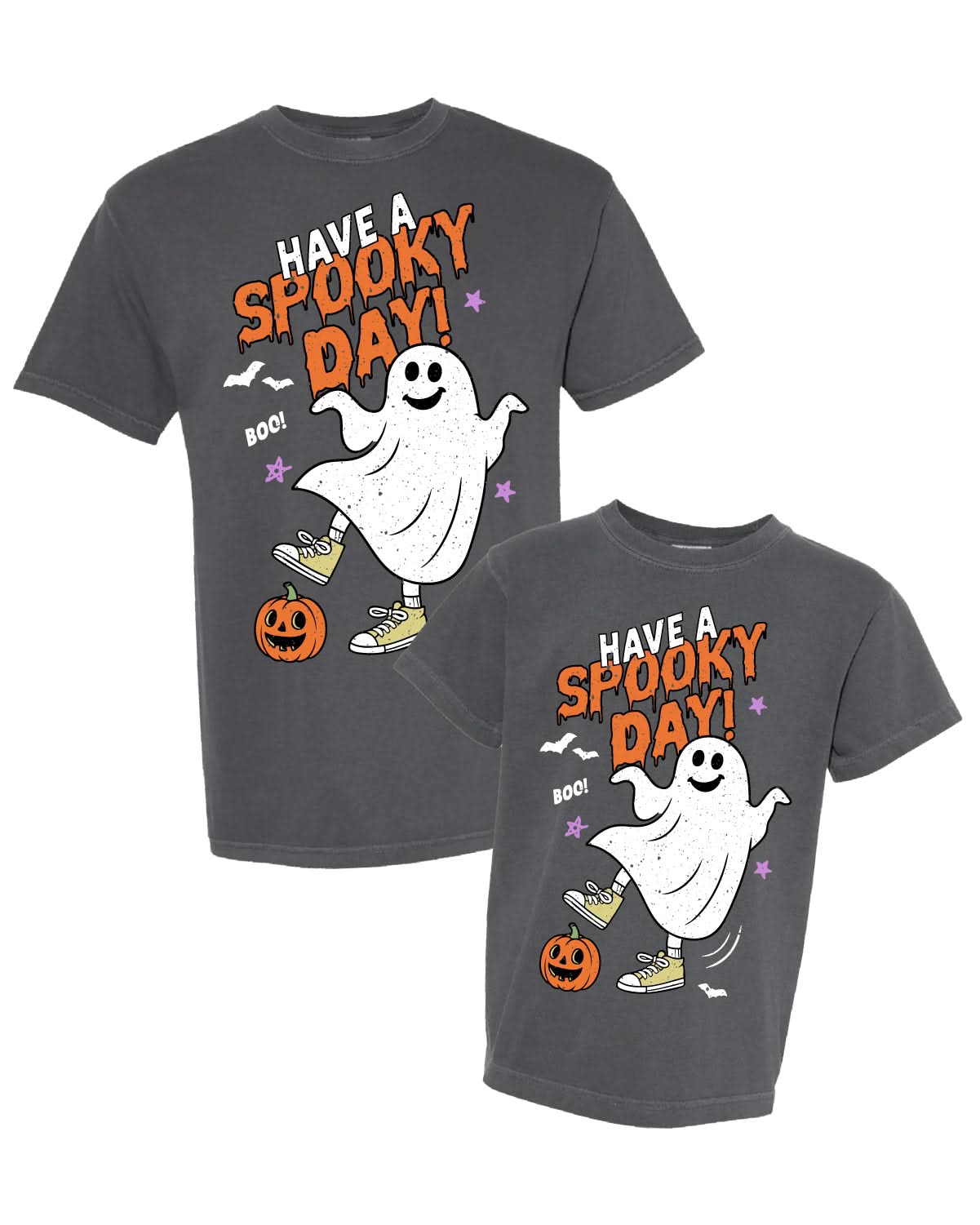 Have a Spooky Day - Set of 2 Matching Pepper Comfort Colors Tees Little Mama Shirt Shop