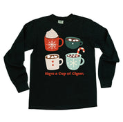 Have A Cup Of Cheer - LONG SLEEVE Comfort Colors Tee Little Mama Shirt Shop