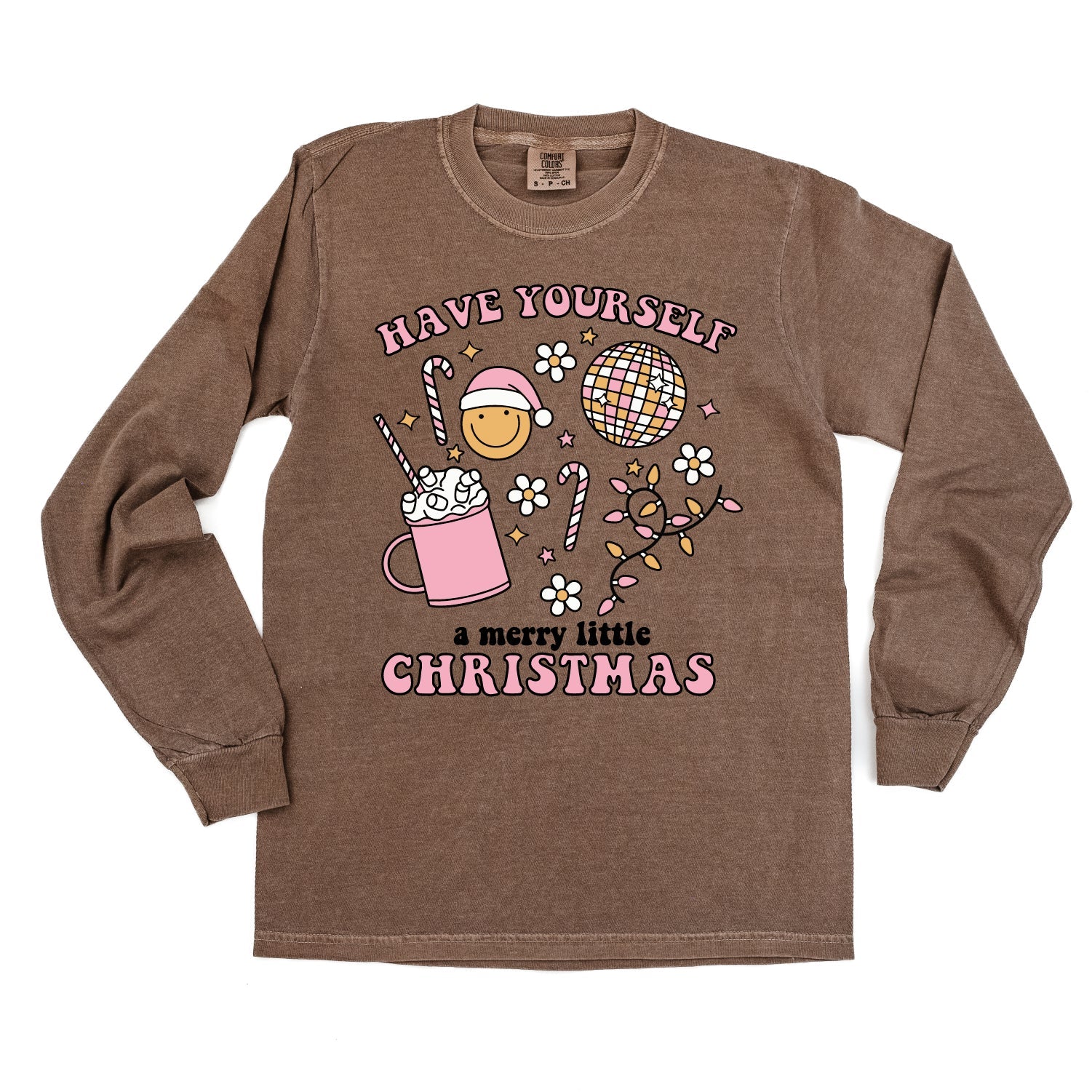 Have Yourself A Merry Little Christmas - LONG SLEEVE Comfort Colors Tee Little Mama Shirt Shop
