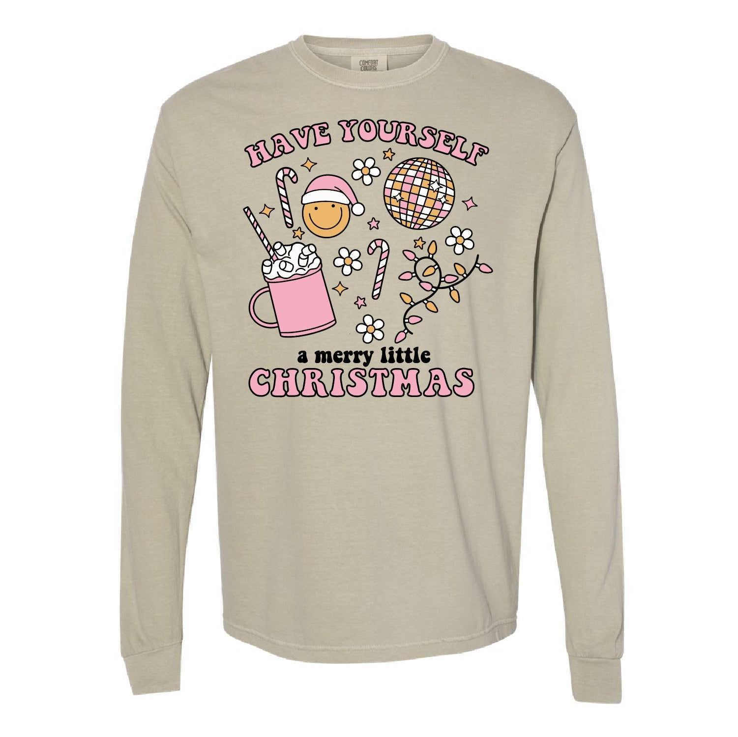 Have Yourself A Merry Little Christmas - LONG SLEEVE Comfort Colors Tee Little Mama Shirt Shop
