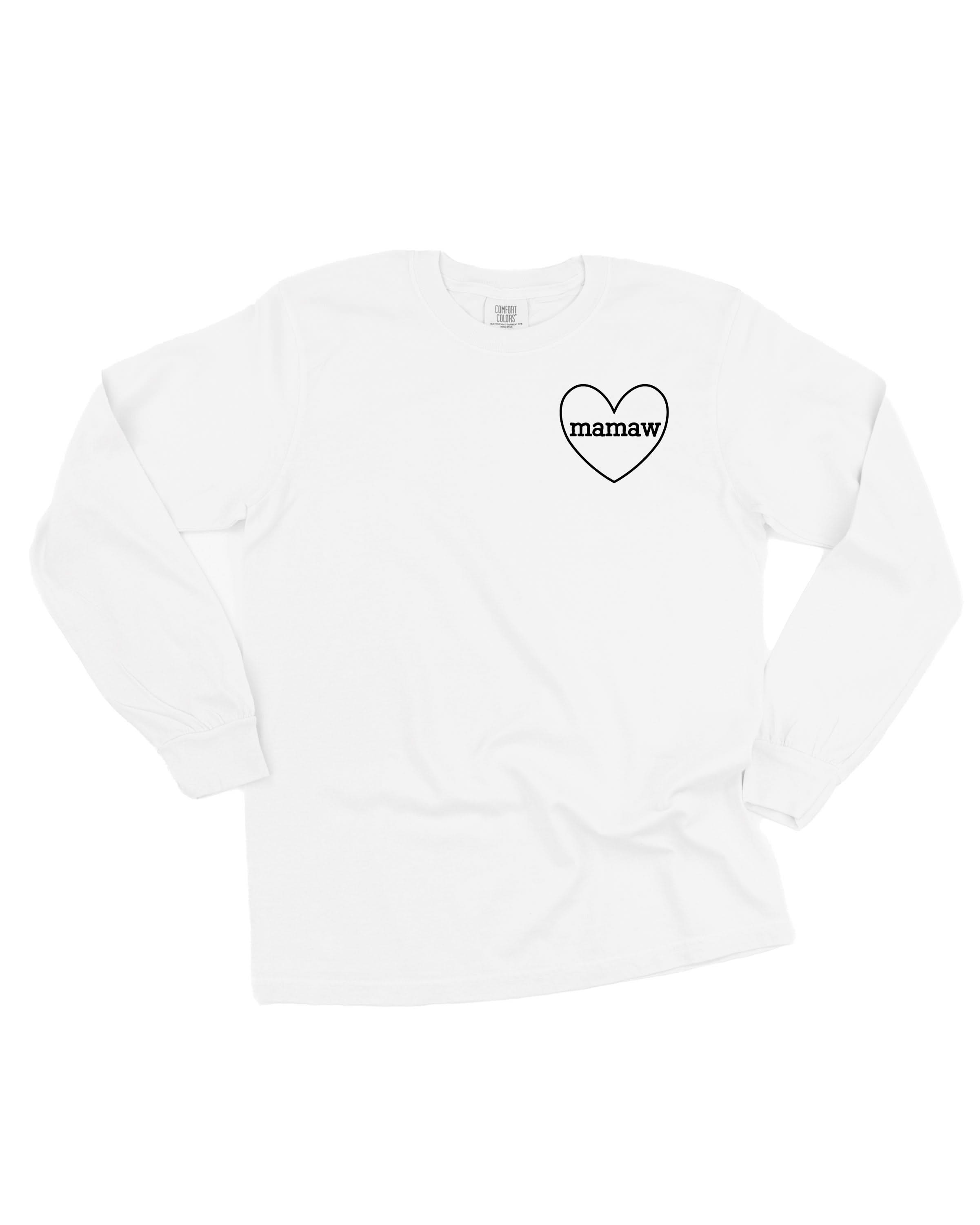 "______ (Heart Around) - (Choose Your Grandma Name)" - Long Sleeve Comfort Colors Tee Little Mama Shirt Shop