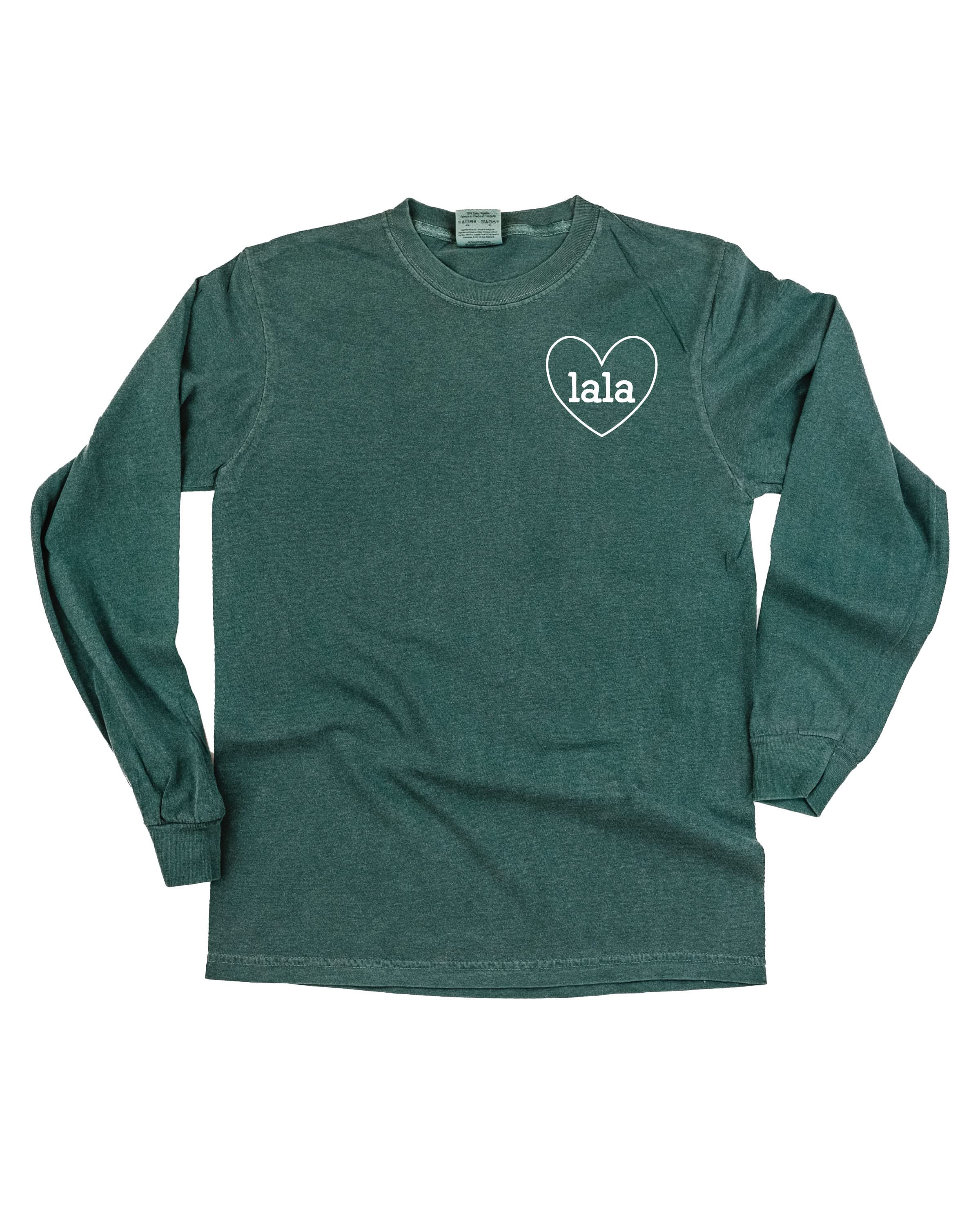 "______ (Heart Around) - (Choose Your Grandma Name)" - Long Sleeve Comfort Colors Tee Little Mama Shirt Shop