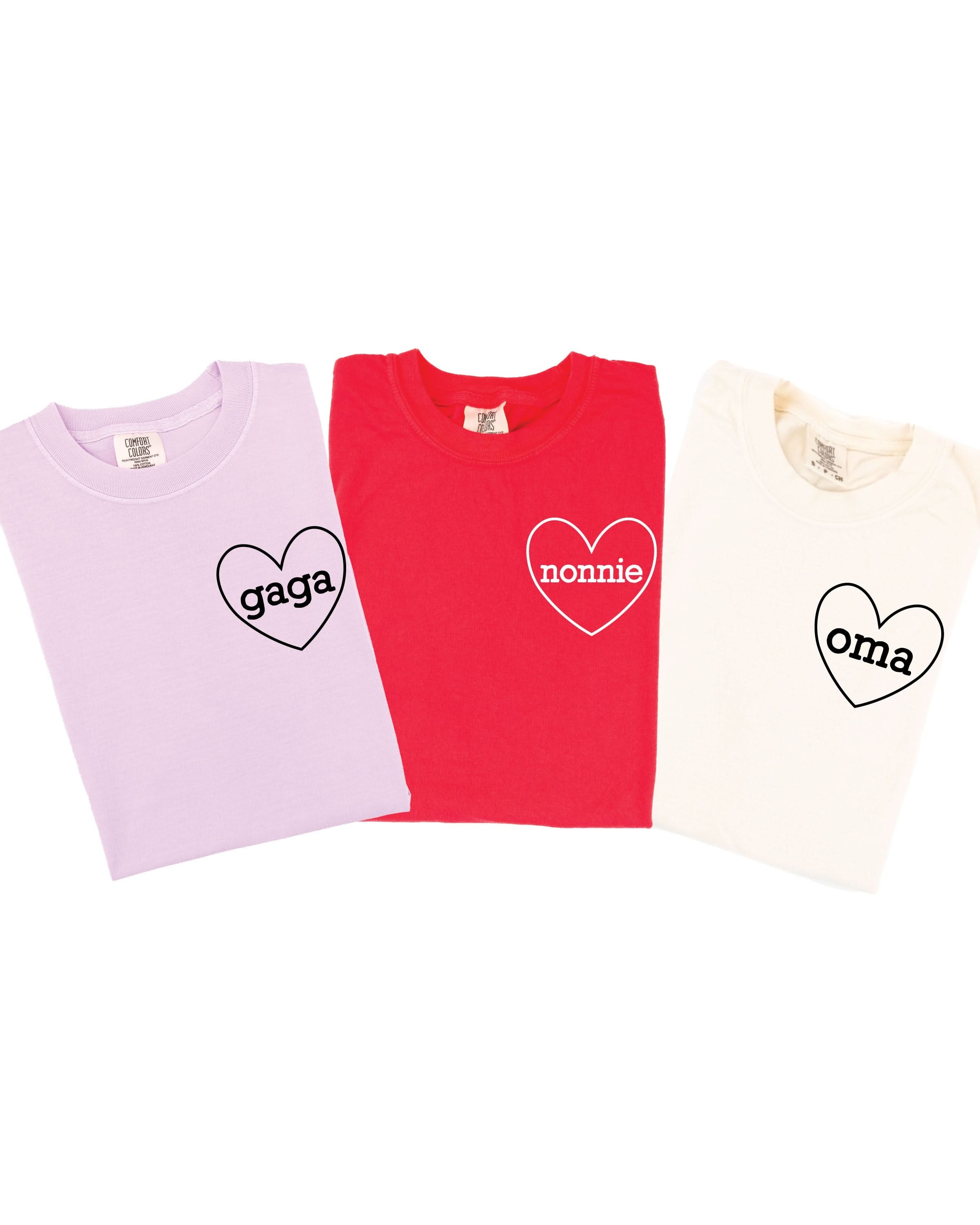 "______ (Heart Around) - (Choose Your Grandma Name)" - Long Sleeve Comfort Colors Tee Little Mama Shirt Shop