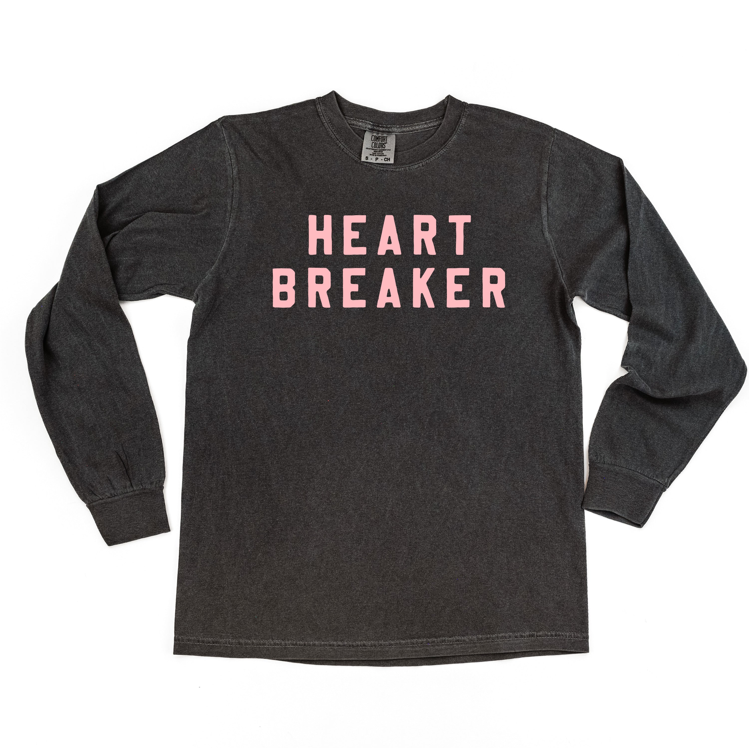 Heartbreaker (Block Font) - Long Sleeve Comfort Colors Tee Little Mama Shirt Shop