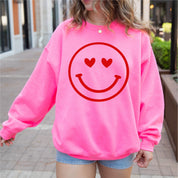 Heart Eyes Smiley Face - BASIC Fleece Little Mama Shirt Shop LLC
