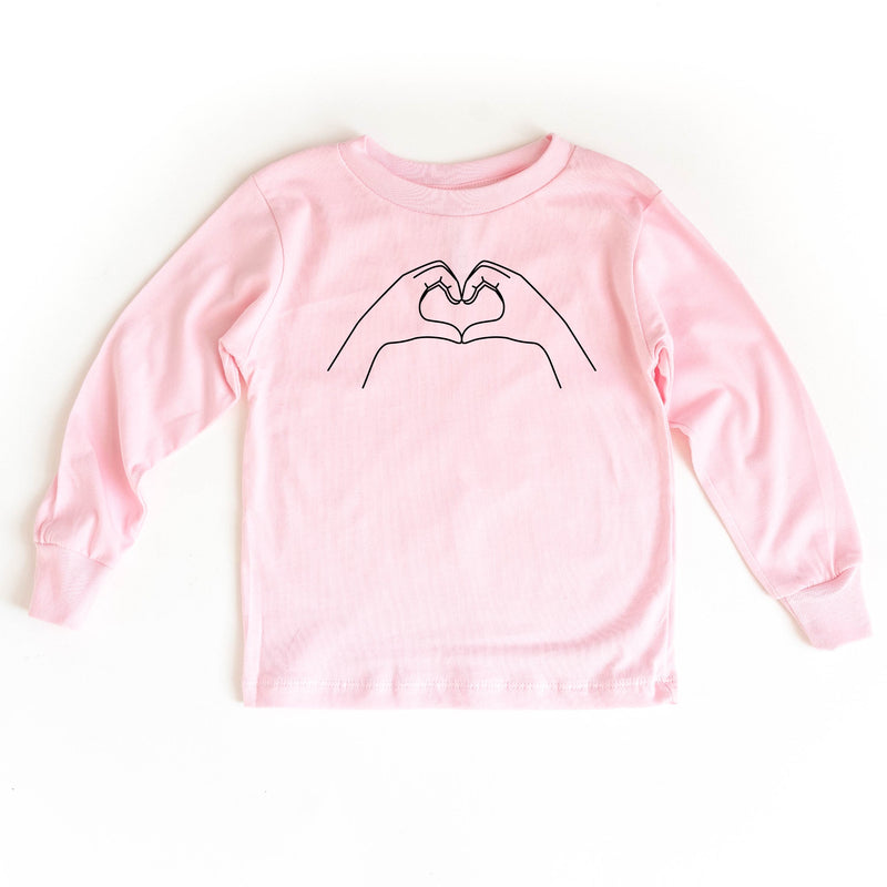heart_hands_kids_long_sleeve_pink_tees_little_mama_shirt_shop