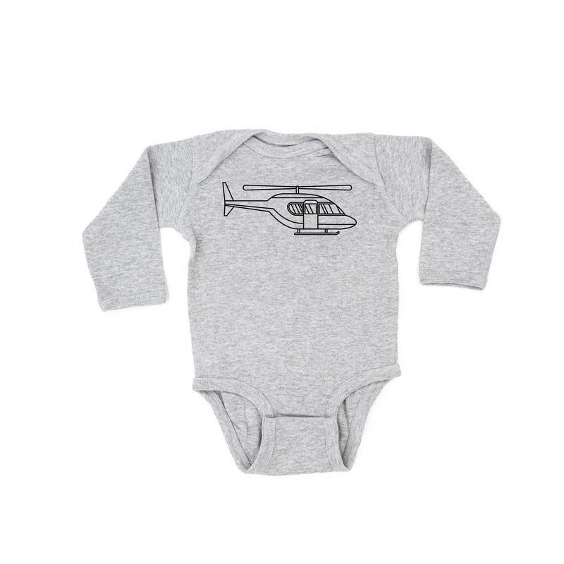 HELICOPTER - Minimalist Design - Long Sleeve Child Shirt