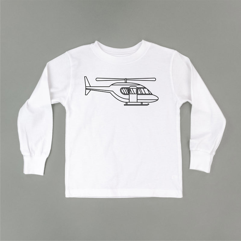 HELICOPTER - Minimalist Design - Long Sleeve Child Shirt
