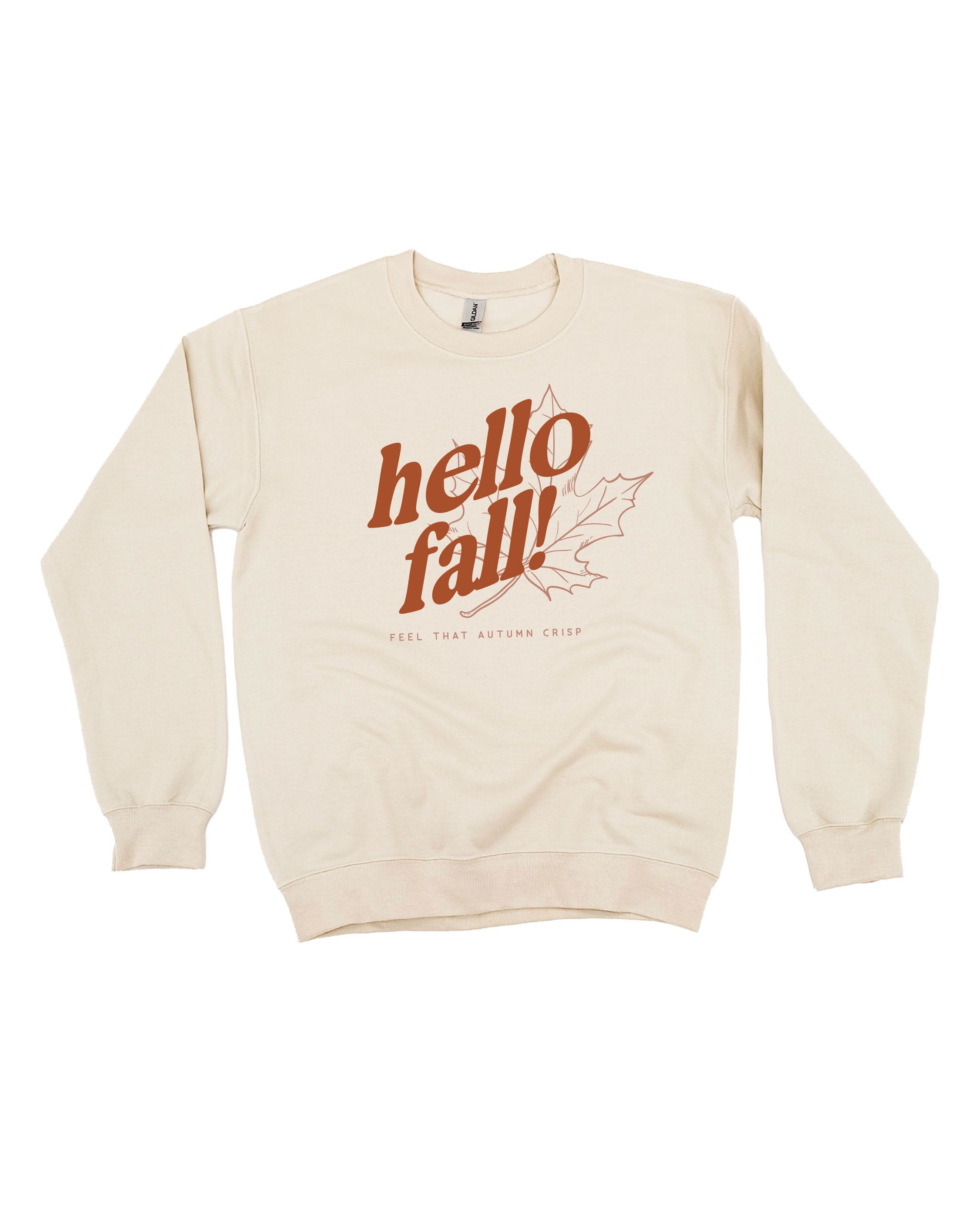 Hello Fall! - Sand BASIC Fleece Little Mama Shirt Shop LLC