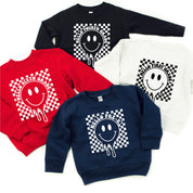 Hello (Choose Your Grade) - Checker Smiley - Child Sweater Little Mama Shirt Shop