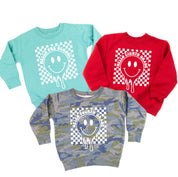 Hello (Choose Your Grade) - Checker Smiley - Child Sweater Little Mama Shirt Shop