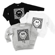 Hello (Choose Your Grade) - Checker Smiley - Child Sweater Little Mama Shirt Shop