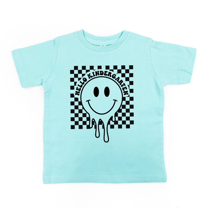 Hello Kindergarten - Checker Smiley - Short Sleeve Child Shirt