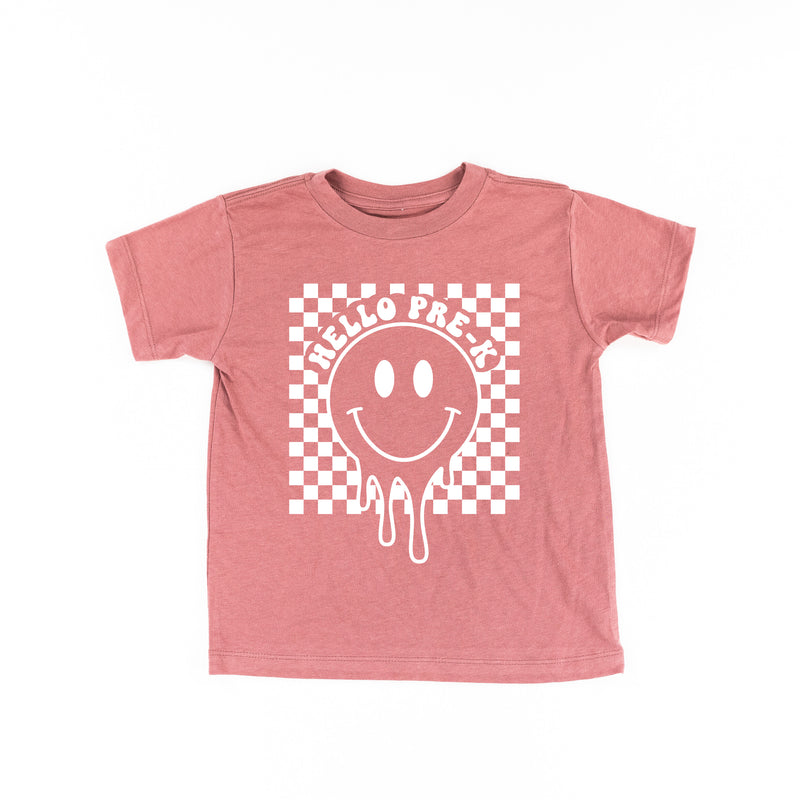 Hello Pre-K - Checker Smiley - Short Sleeve Child Shirt