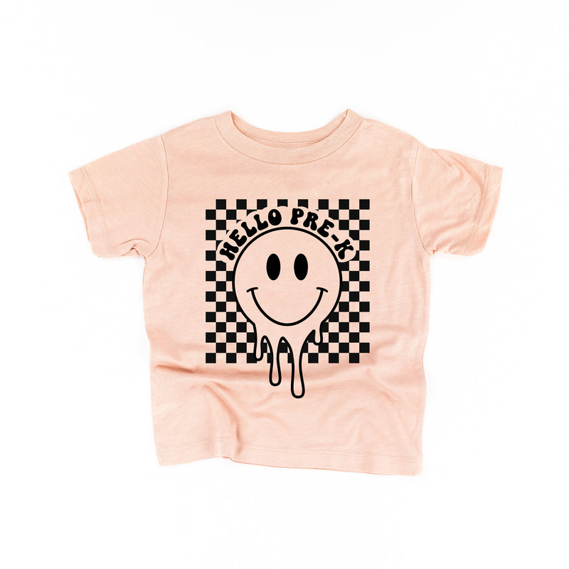 Hello Pre-K - Checker Smiley - Short Sleeve Child Shirt