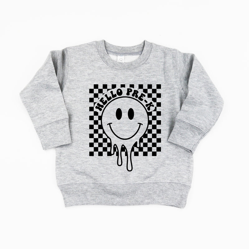 Hello Pre-K - Checker Smiley - Child Sweater