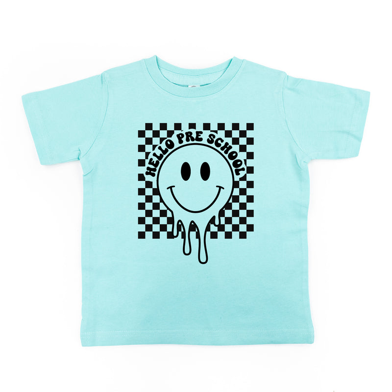 Hello Pre School - Checker Smiley - Short Sleeve Child Shirt