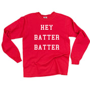 Hey Batter Batter - LONG SLEEVE Comfort Colors Tee Little Mama Shirt Shop