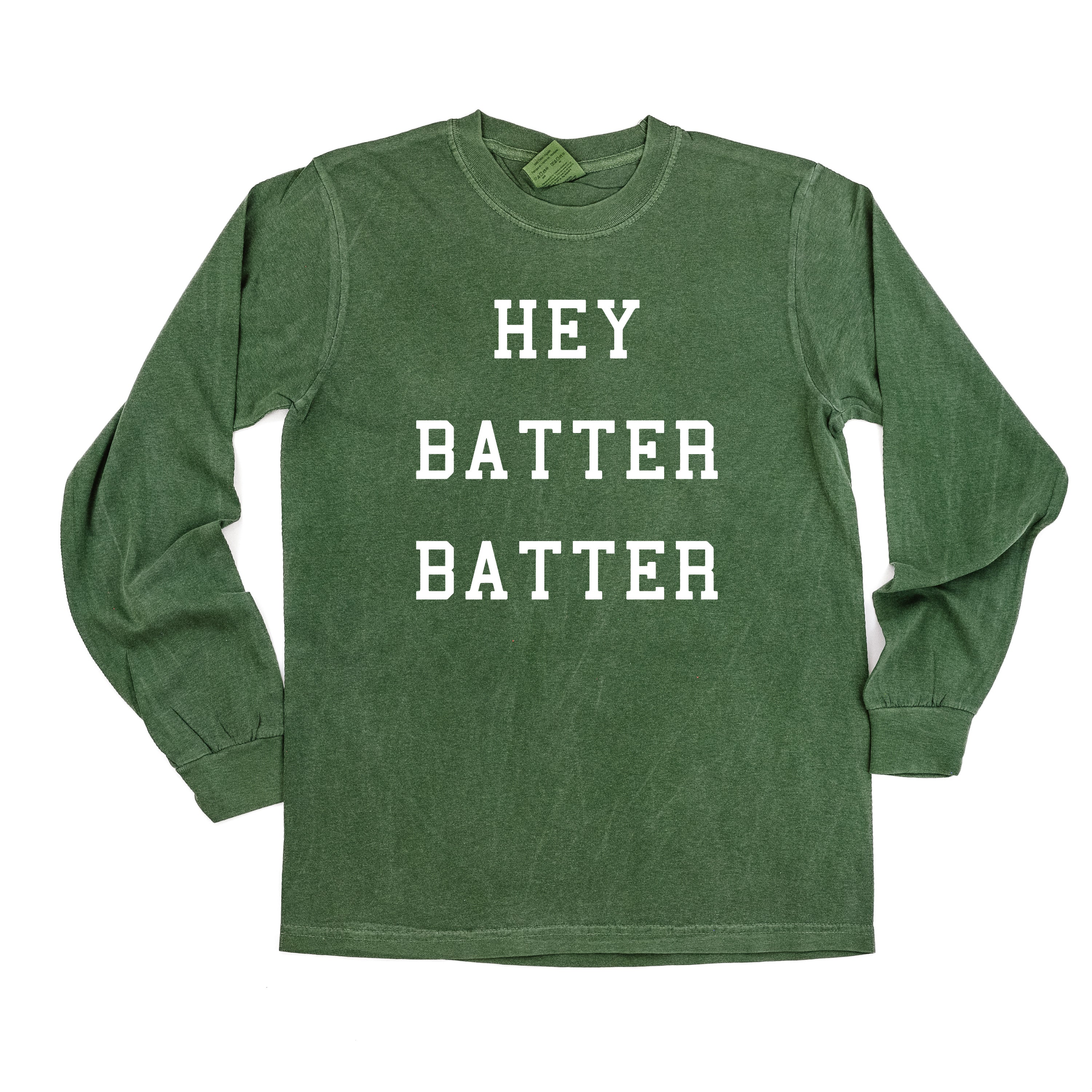 Hey Batter Batter - LONG SLEEVE Comfort Colors Tee Little Mama Shirt Shop