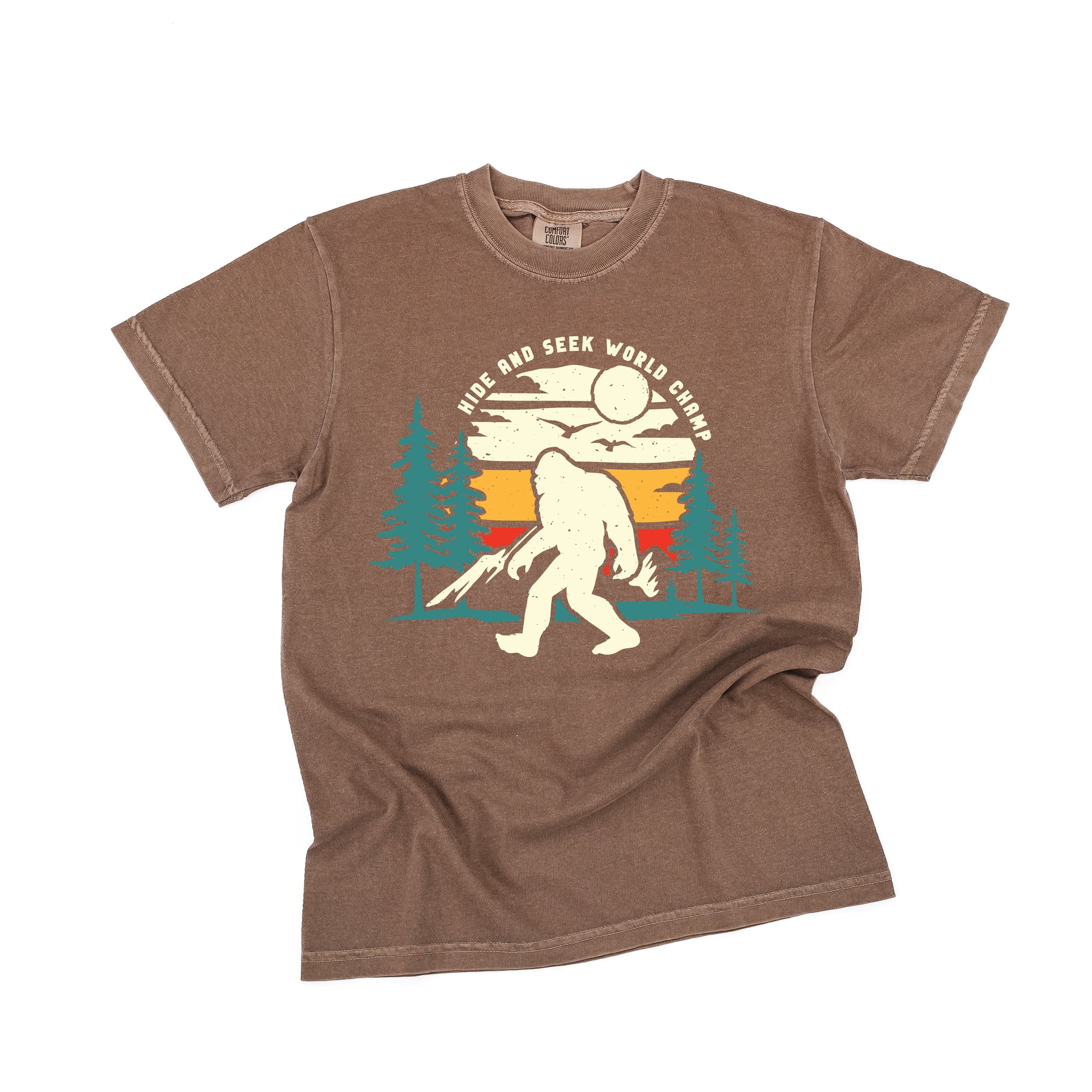 Big Foot - Hide And Seek World Champ - Black Comfort Colors Tee Little Mama Shirt Shop