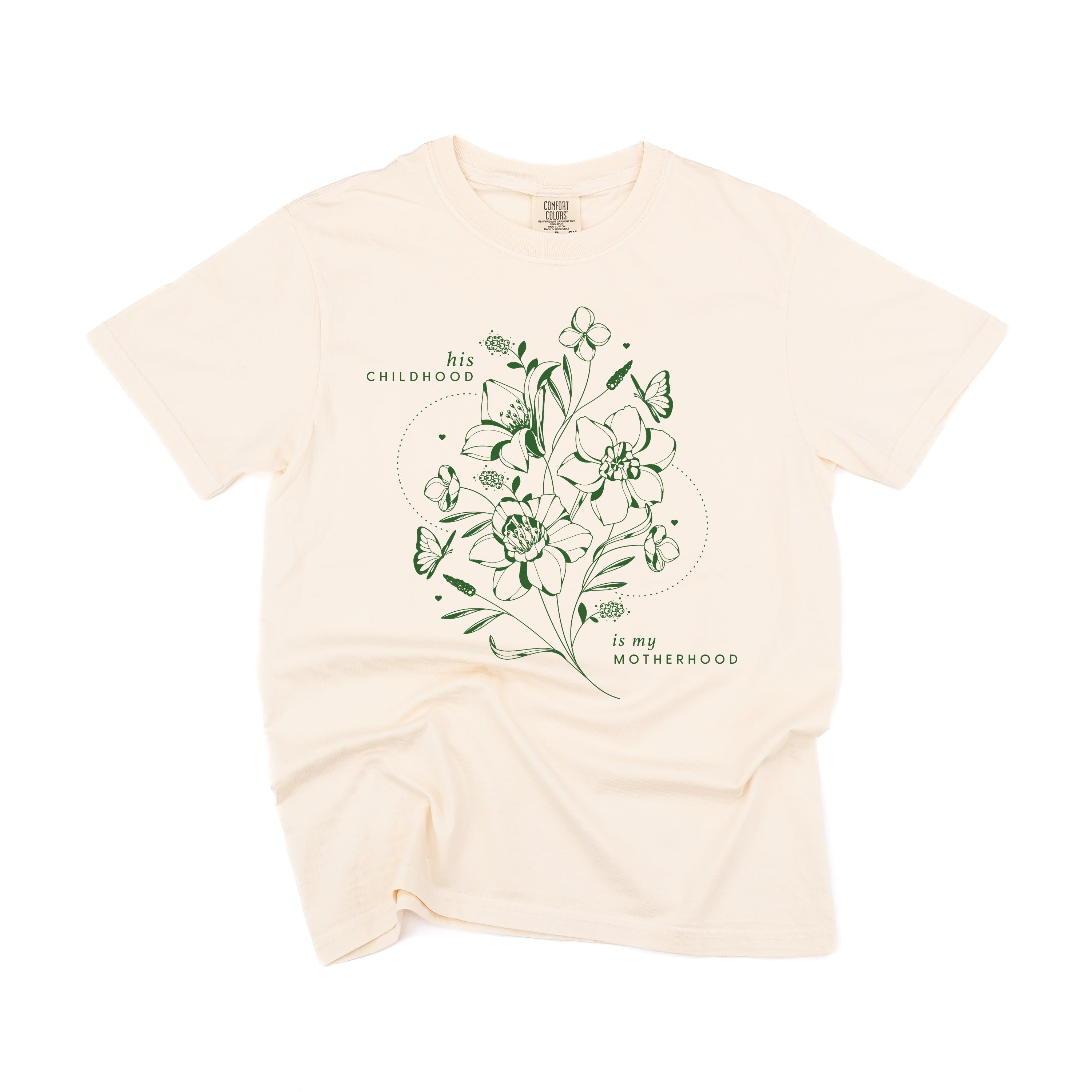 His Childhood is My Motherhood (Singular) - Comfort Colors Tee Little Mama Shirt Shop