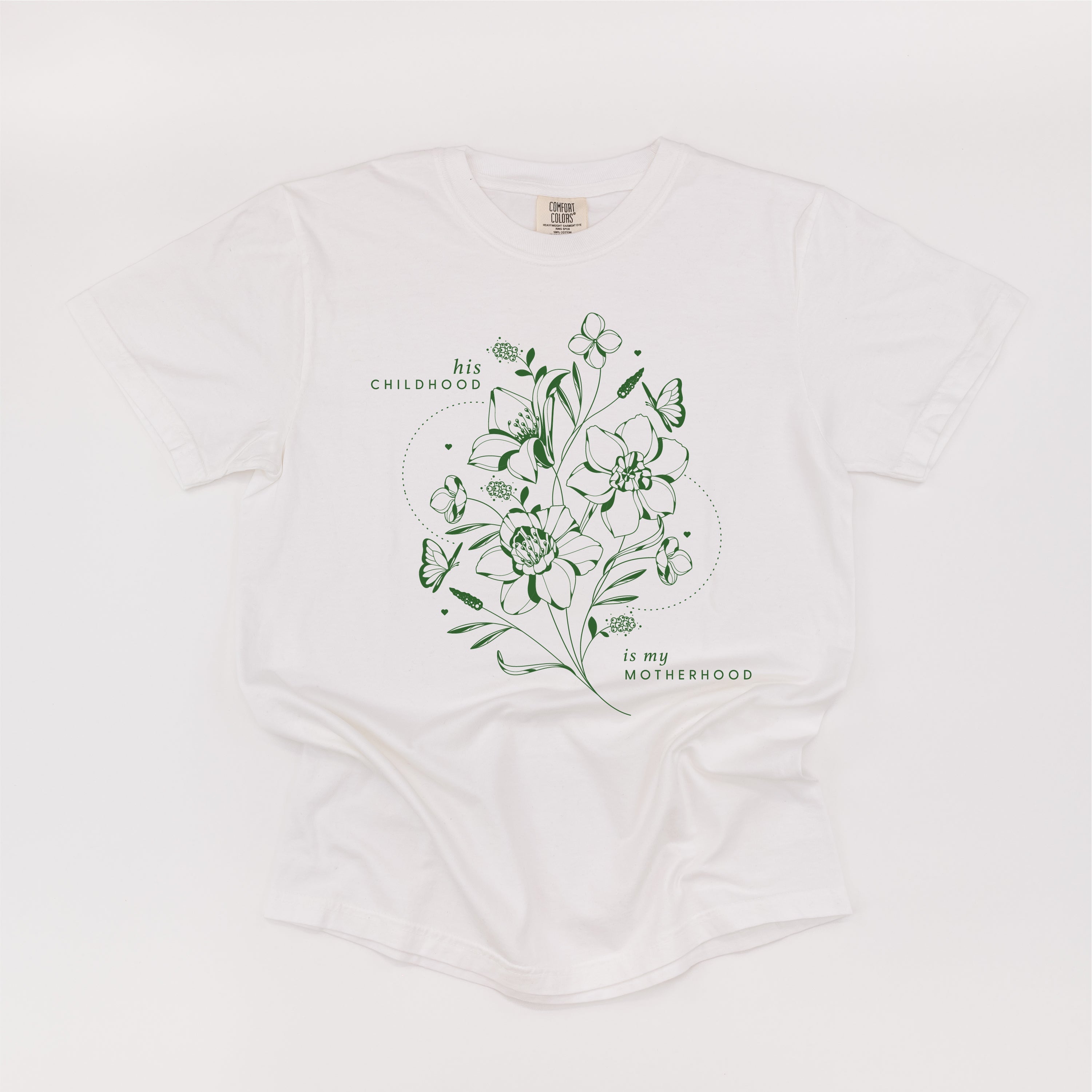 His Childhood is My Motherhood (Singular) - Comfort Colors Tee Little Mama Shirt Shop