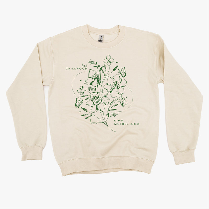 His Childhood is My Motherhood - BASIC FLEECE CREWNECK