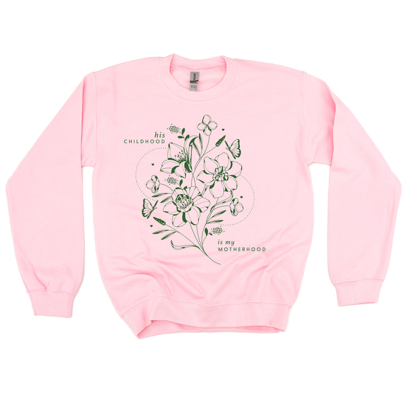 His Childhood is My Motherhood - BASIC FLEECE CREWNECK