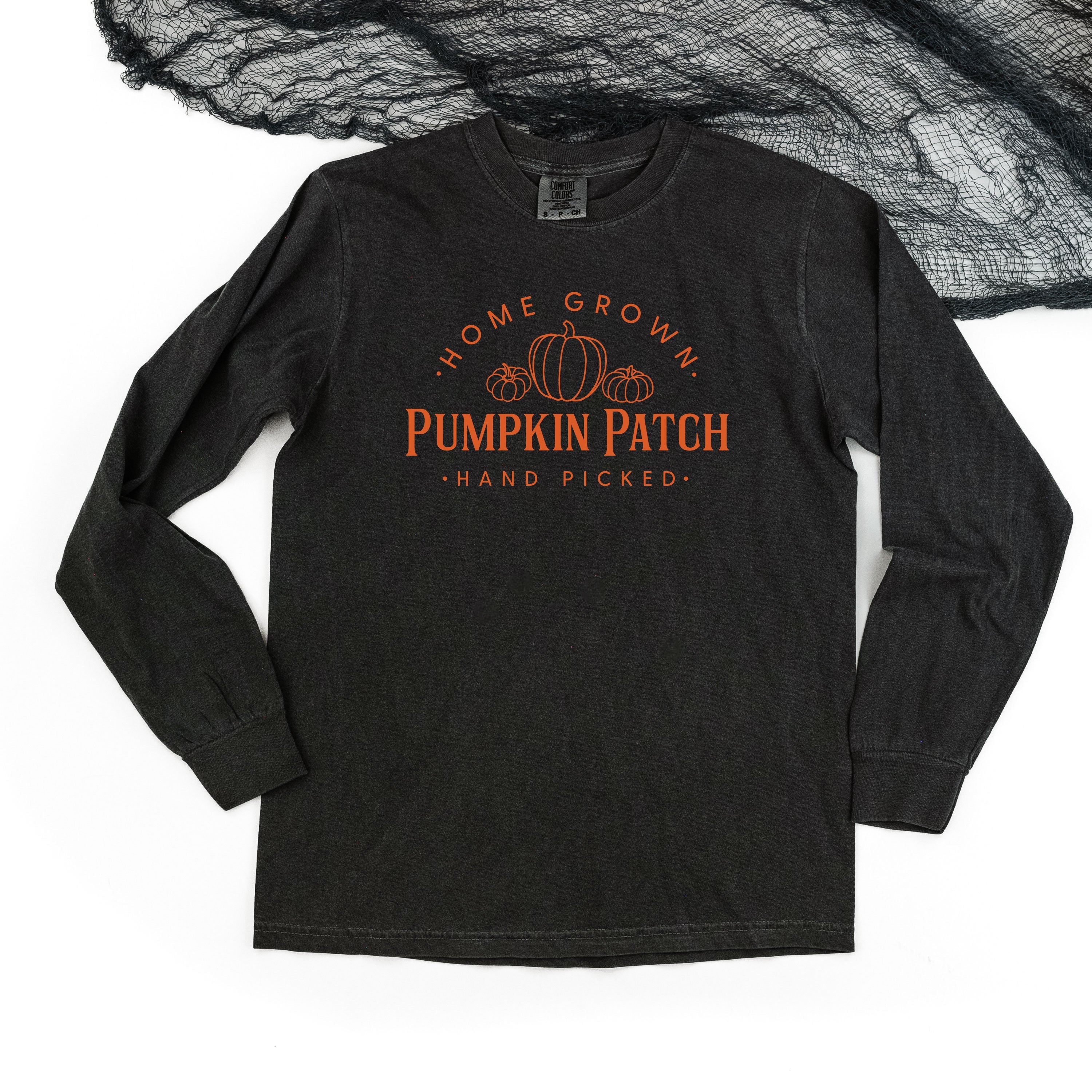 Home Grown Pumpkin Patch - LONG SLEEVE Comfort Colors Tee Little Mama Shirt Shop