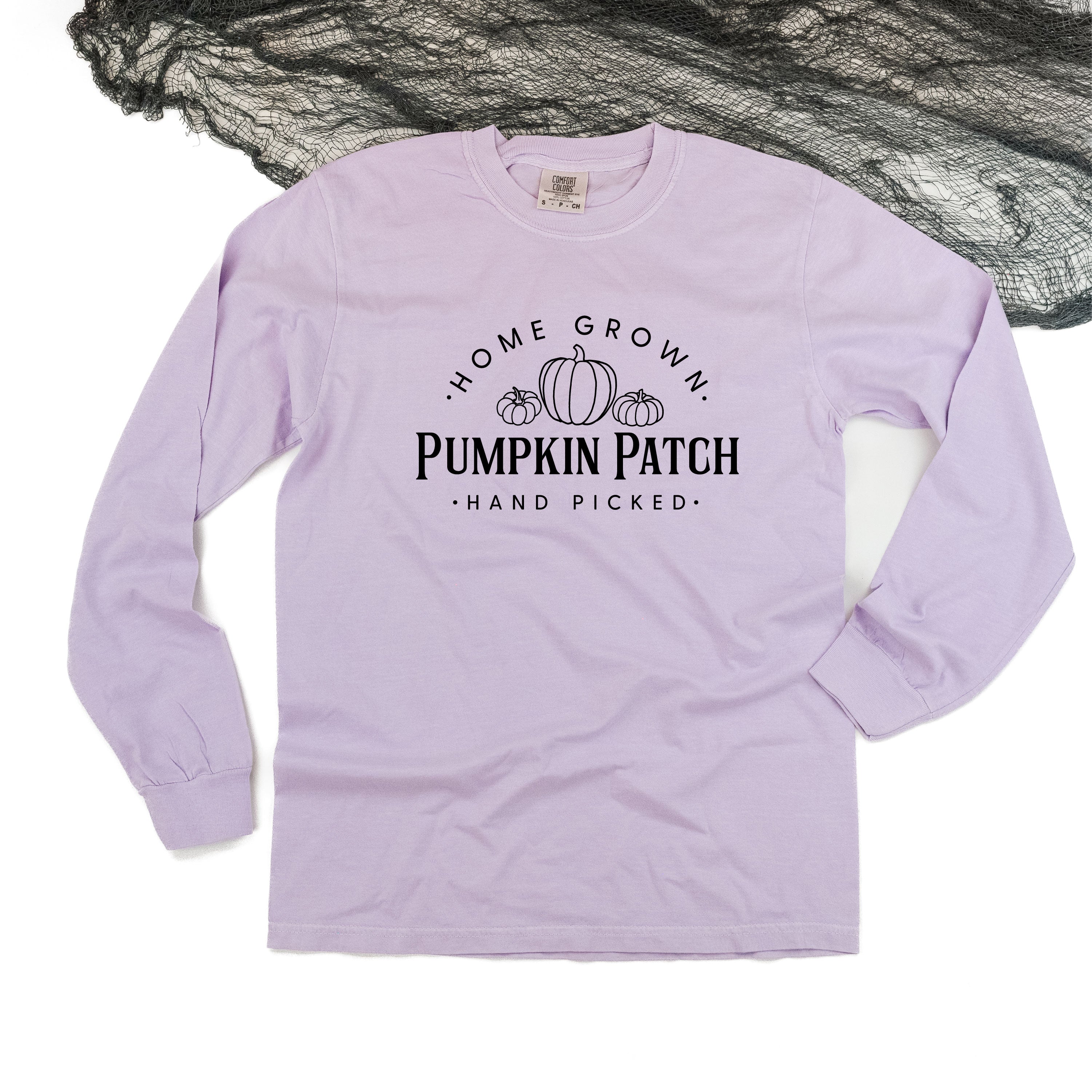 Home Grown Pumpkin Patch - LONG SLEEVE Comfort Colors Tee Little Mama Shirt Shop