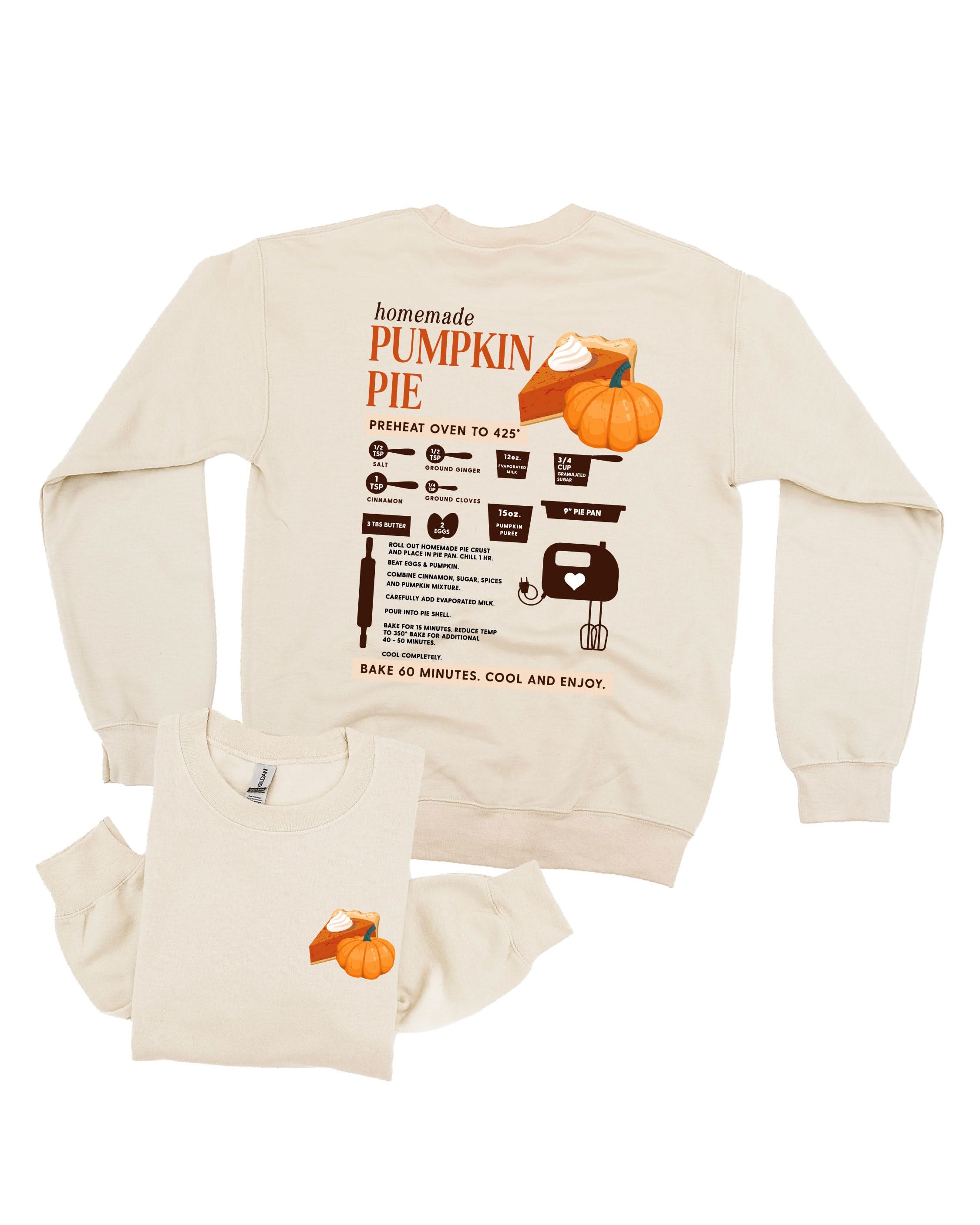 Homemade Pumpkin Pie - Sand BASIC Fleece Little Mama Shirt Shop LLC